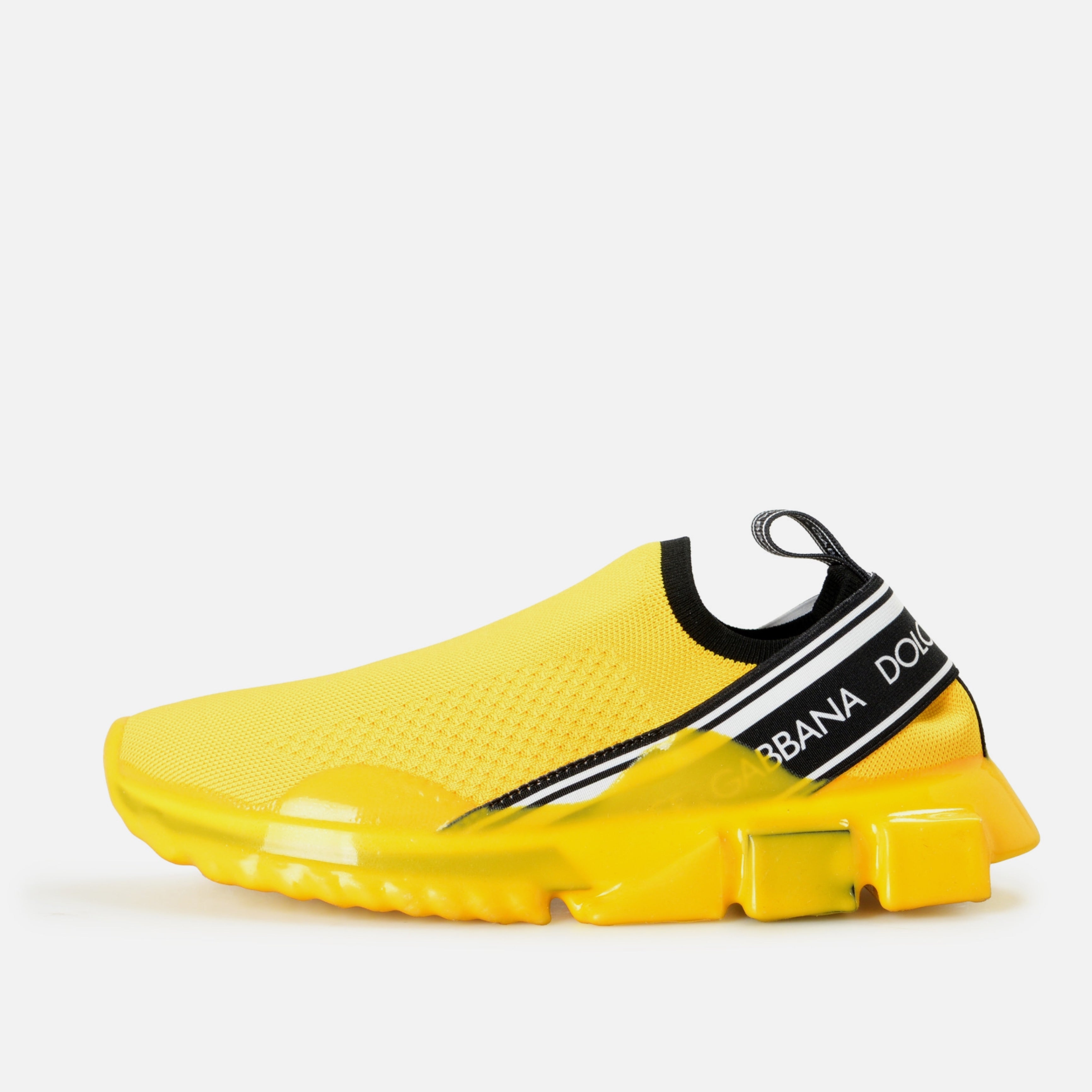 Унисекс луксозни маратонки Dolce & Gabbana Sorrento Yellow Slip On Sneakers в жълто