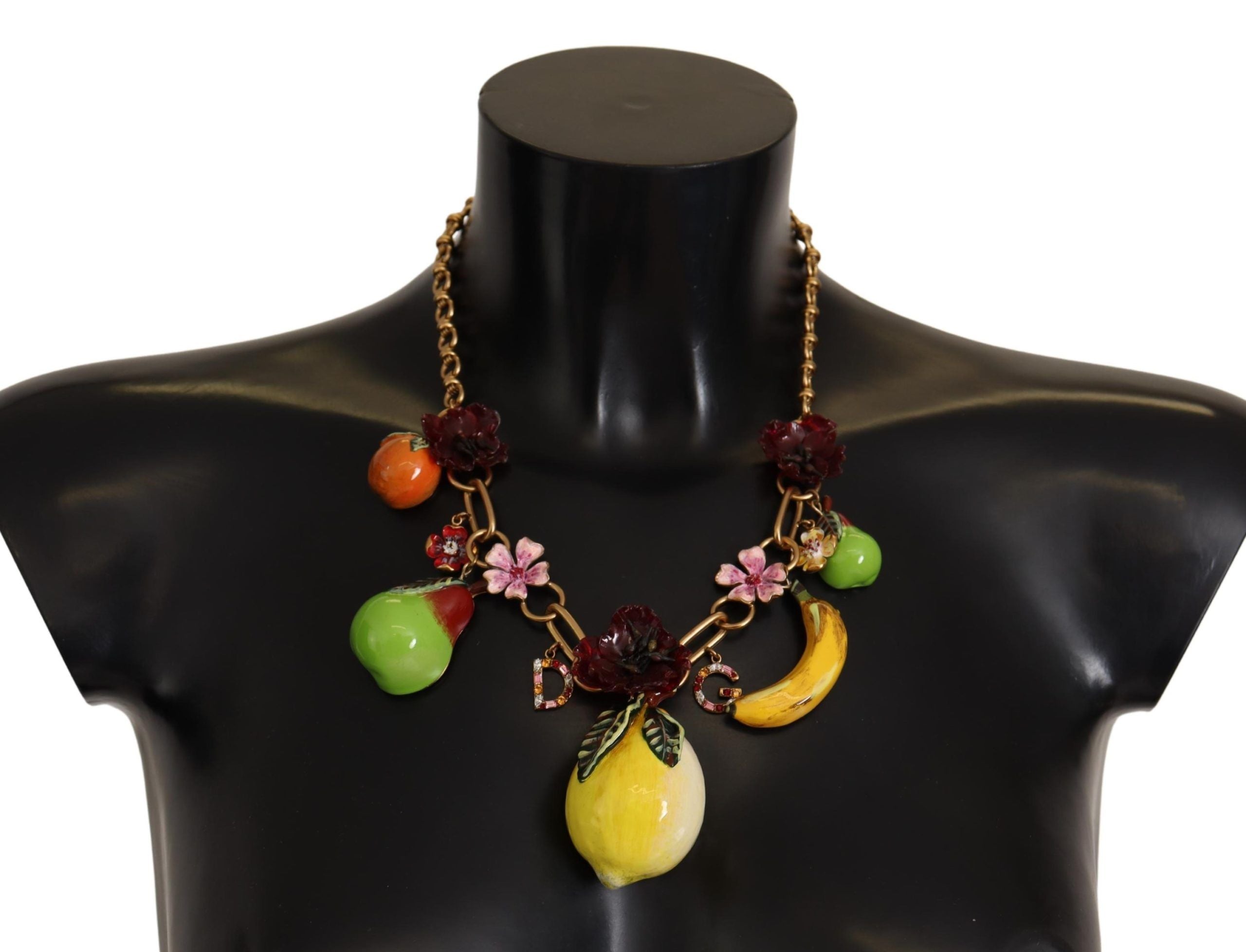 Dolce &amp; Gabbana Chic Gold Statement Колие със сицилиански плодове