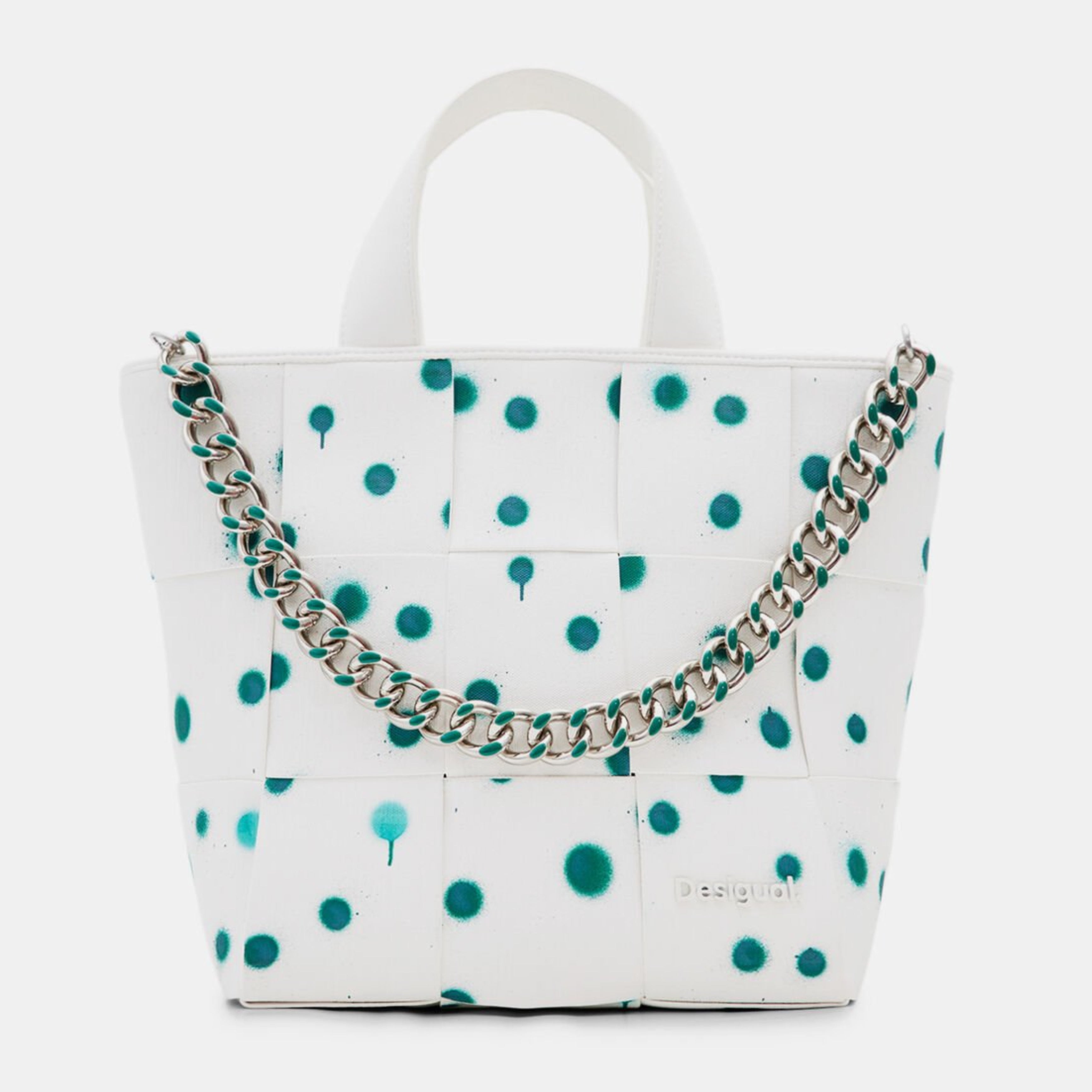 Дамска чанта в бяло Women’s M droplets tote bag Desigual 24SAXP60 1000U
