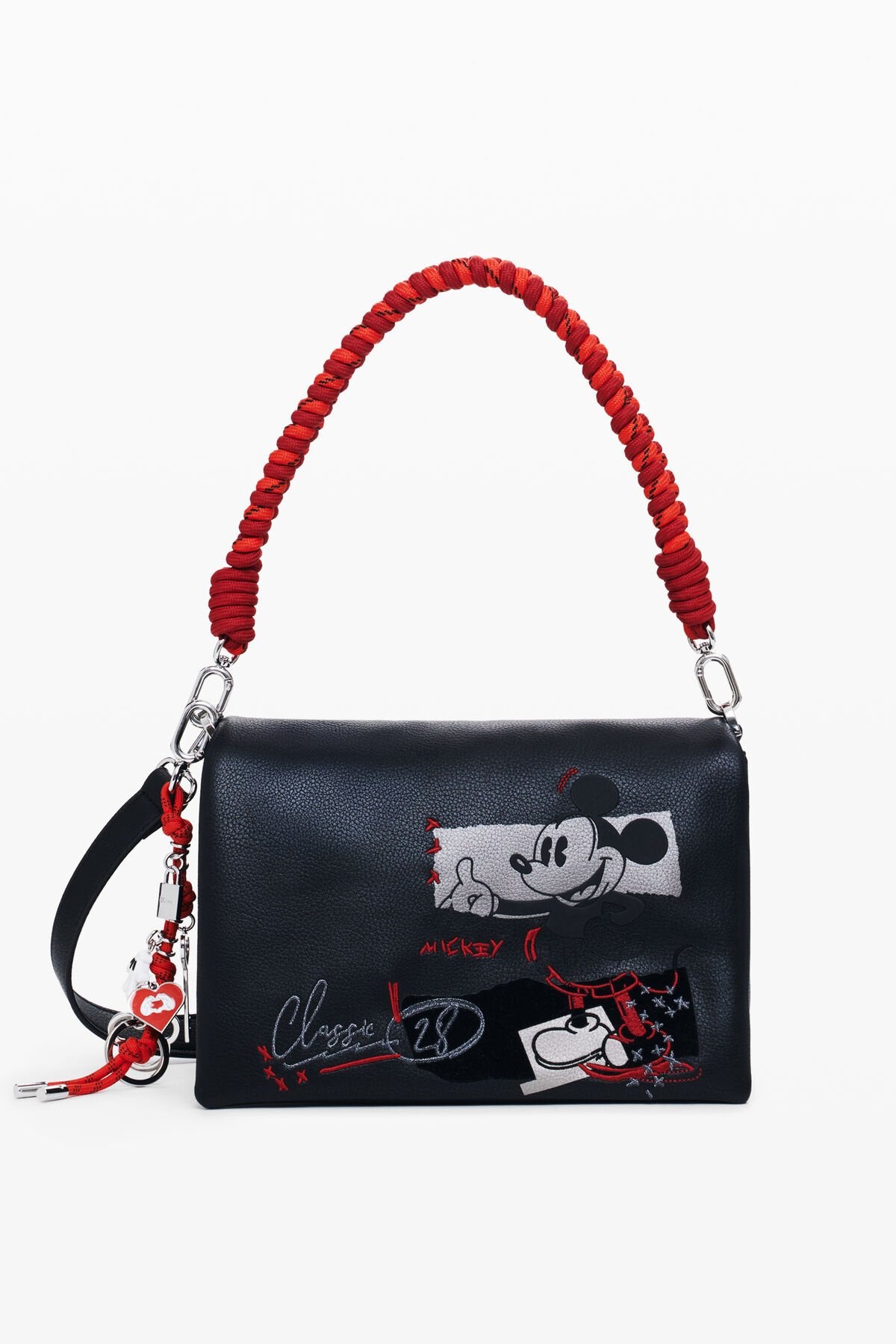 Дамска чанта Women’s shoulder bag Desigual with Mickey Mouse™ print 25WAXP19 2000 Black front view