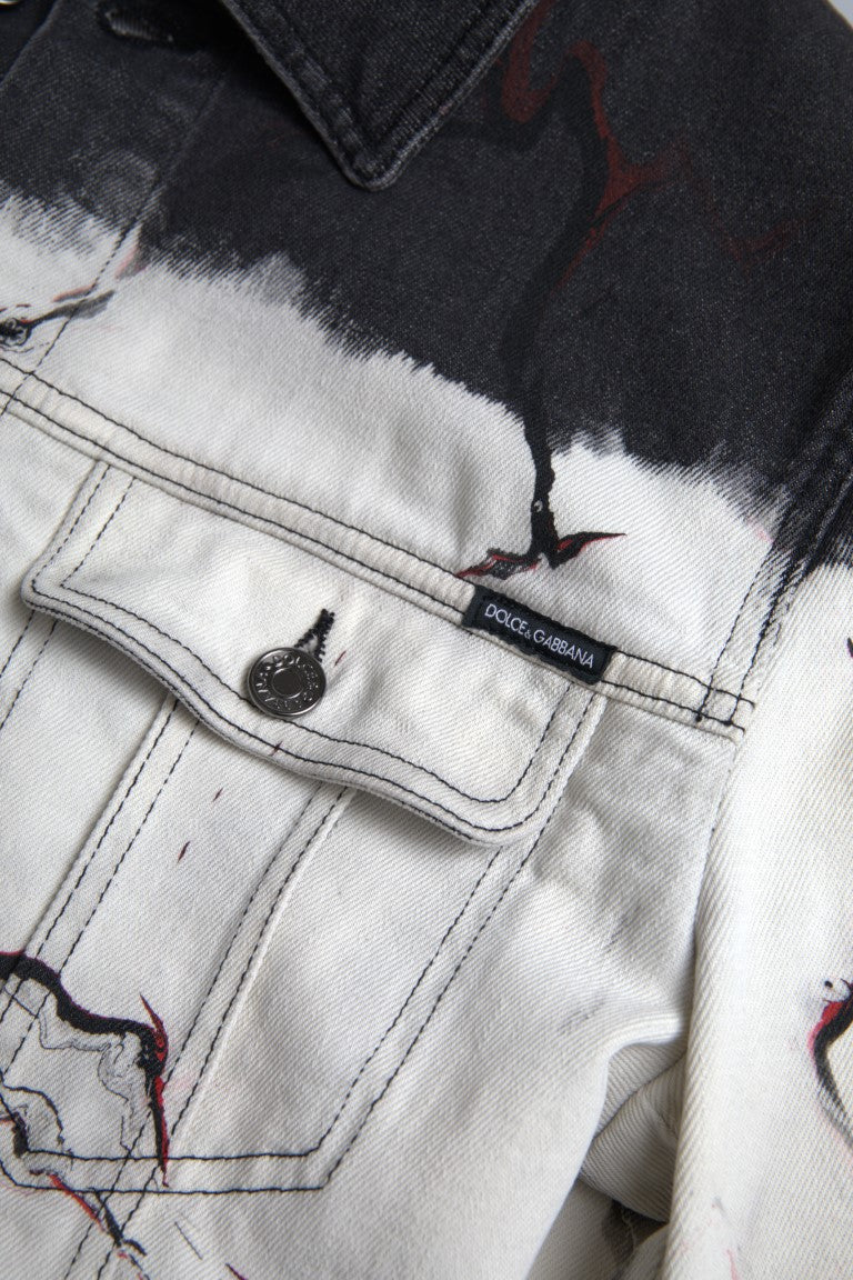Мъжко луксозно дънково яке DOLCE & GABBANA Men’s Luxury Cotton Stretch Black Denim Jacket