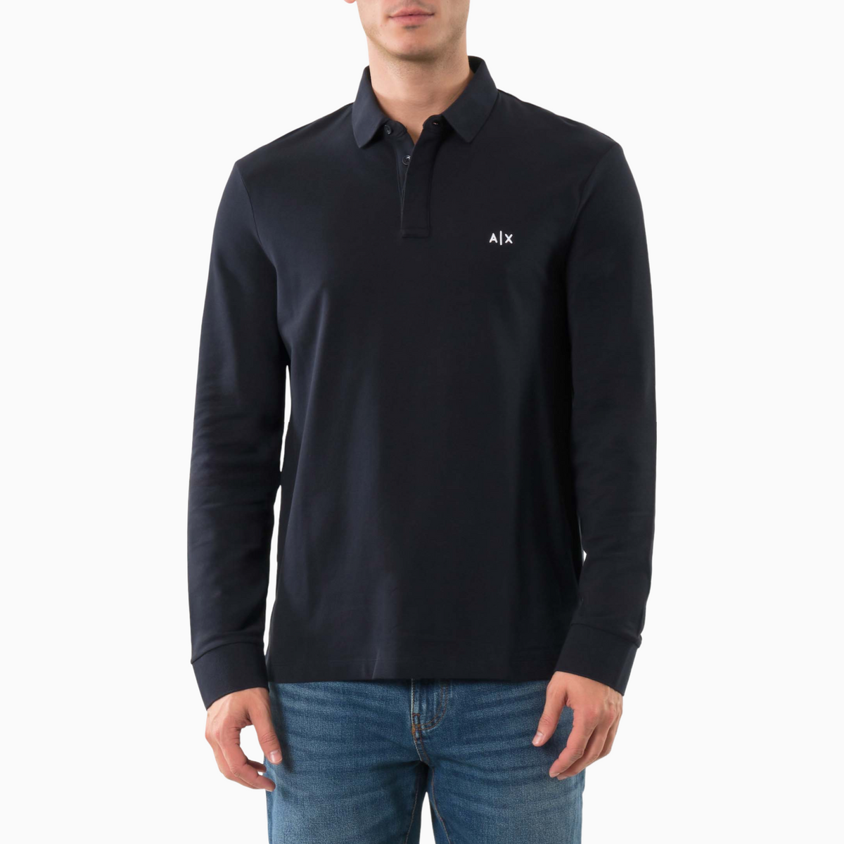 Мъжка поло блуза Armani Exchange Men Long Sleeve Polo XM001288 AF17321 UB101 Front View