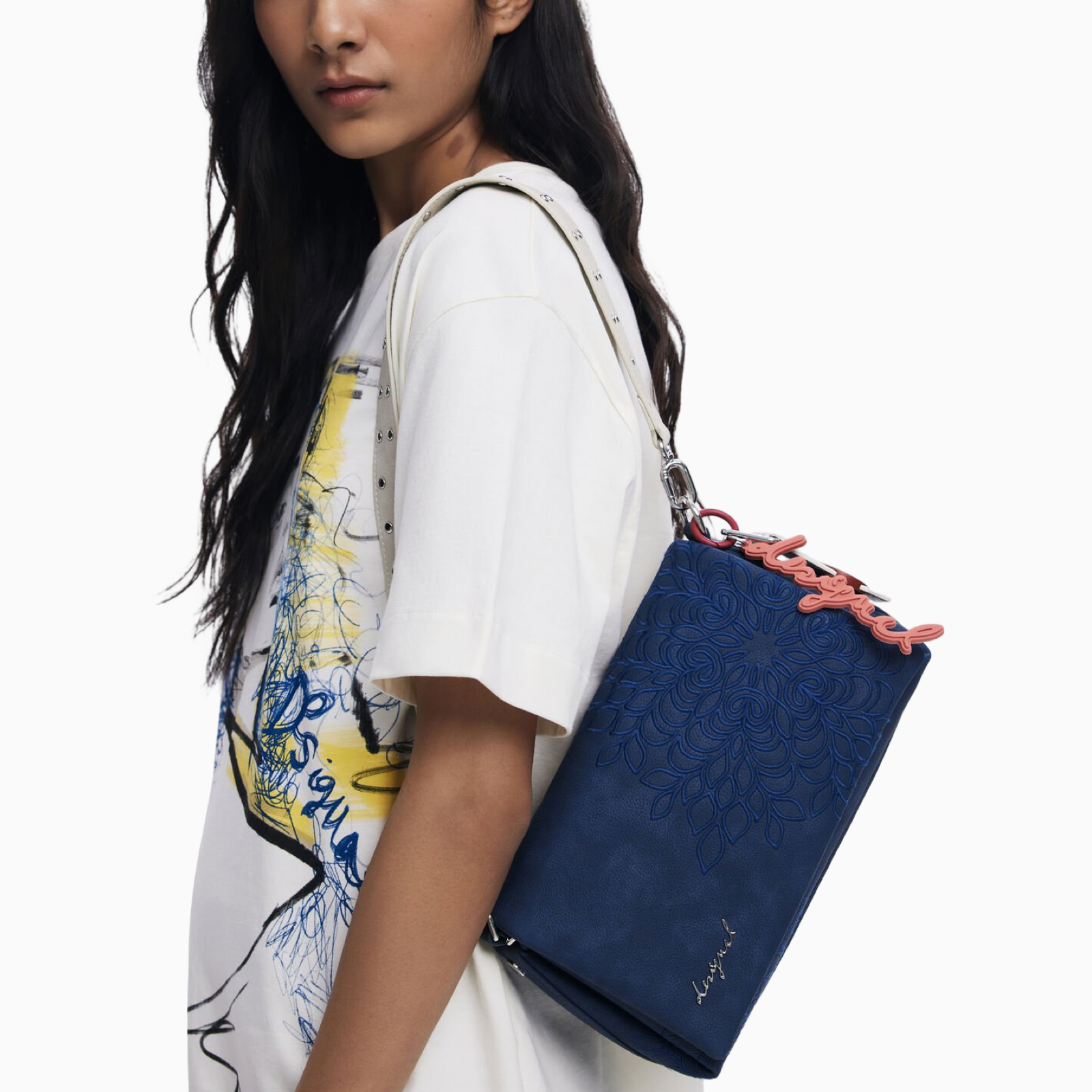 Дамска синя чанта Desigual Crossbody Bag 25WAXPBF Model View