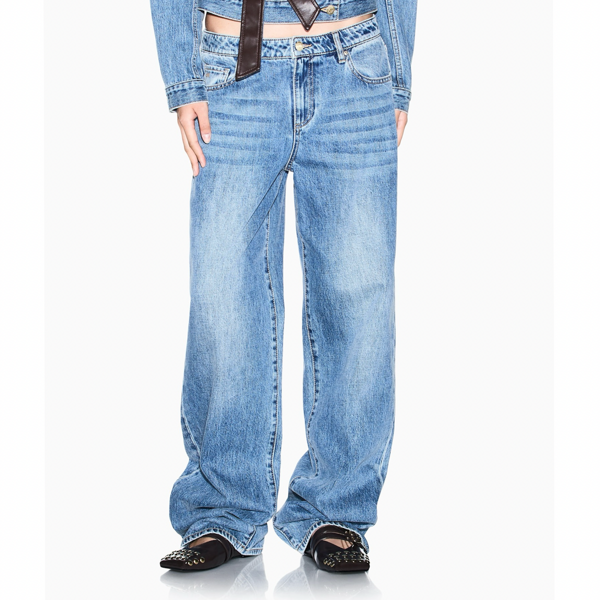 Дамски дънки Armani Exchange Women Oversized Jeans XW000056 AF25766 MB001 Front View