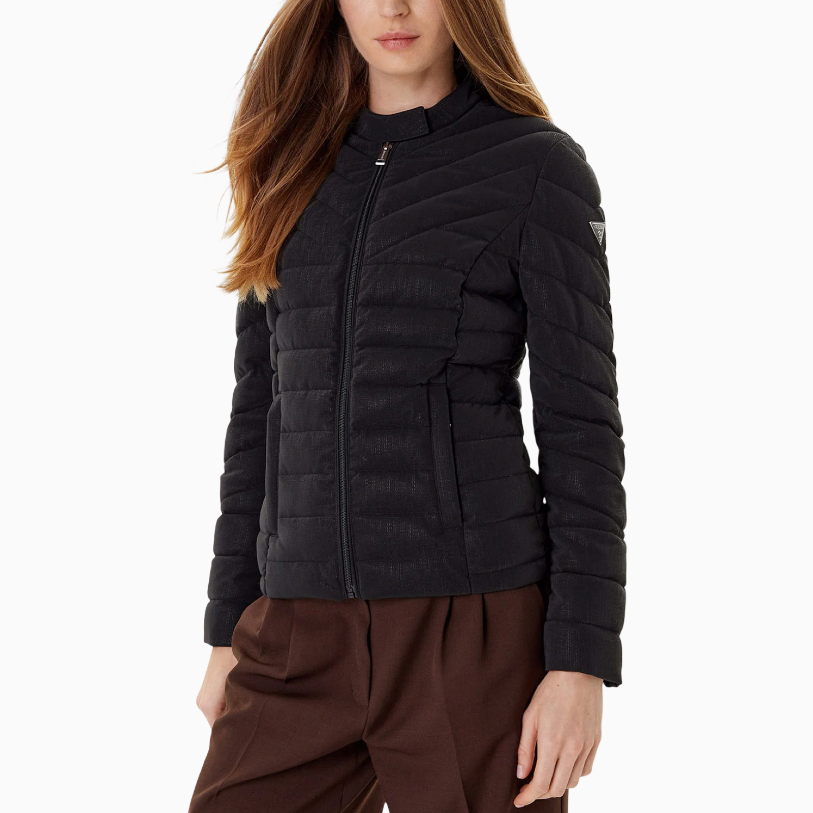 Дамско черно яке Guess Women Jacket W5YL13 WHDQ0 Side View
