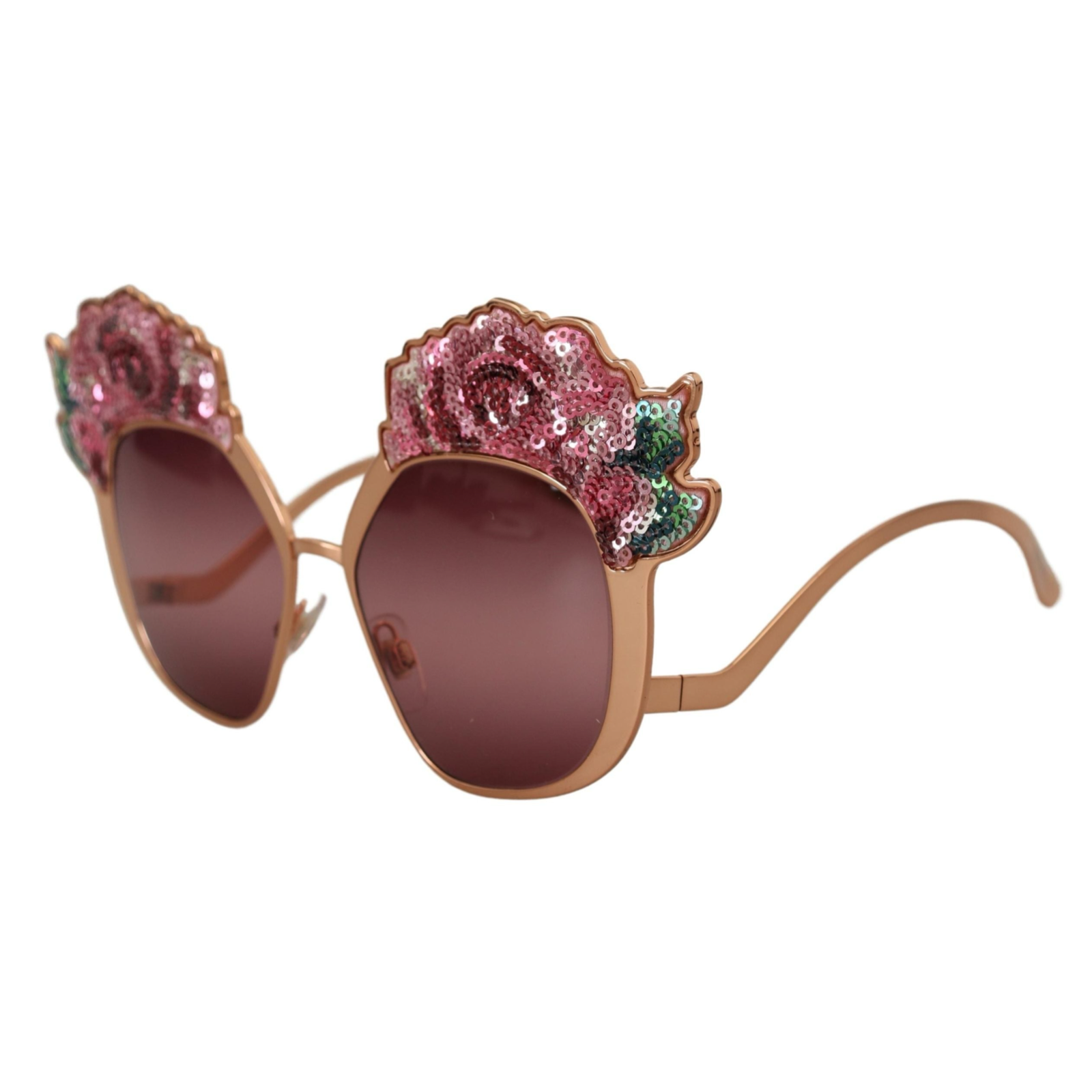 Dolce & Gabbana Chic Rose Sequin Embroidered Sunglasses