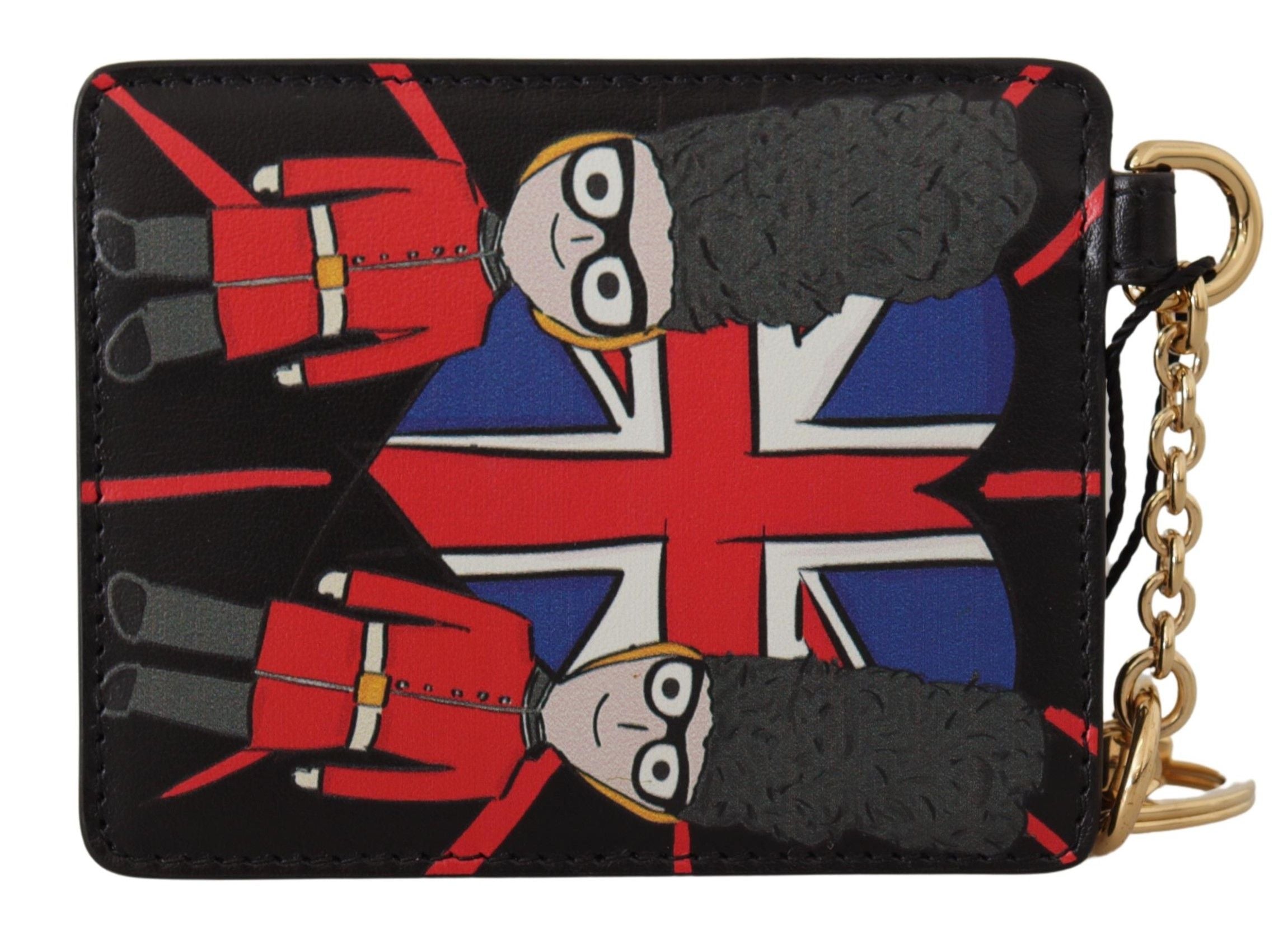 Dolce &amp; Gabbana Елегантен кожен портфейл за монети с ключодържател