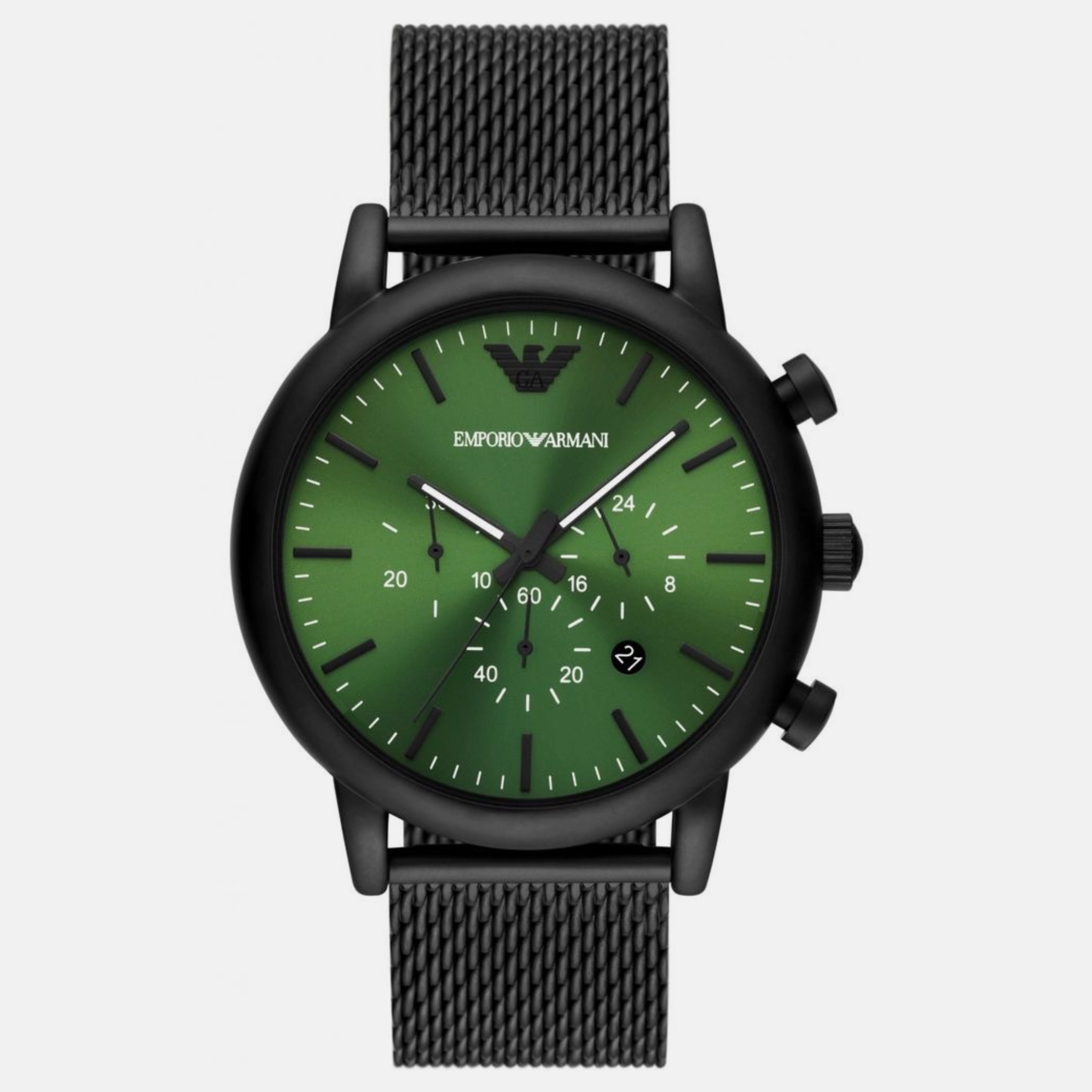 Мъжки метален часовник с черна каишка Men’s watch Emporio Armani ARAR11470 Front view