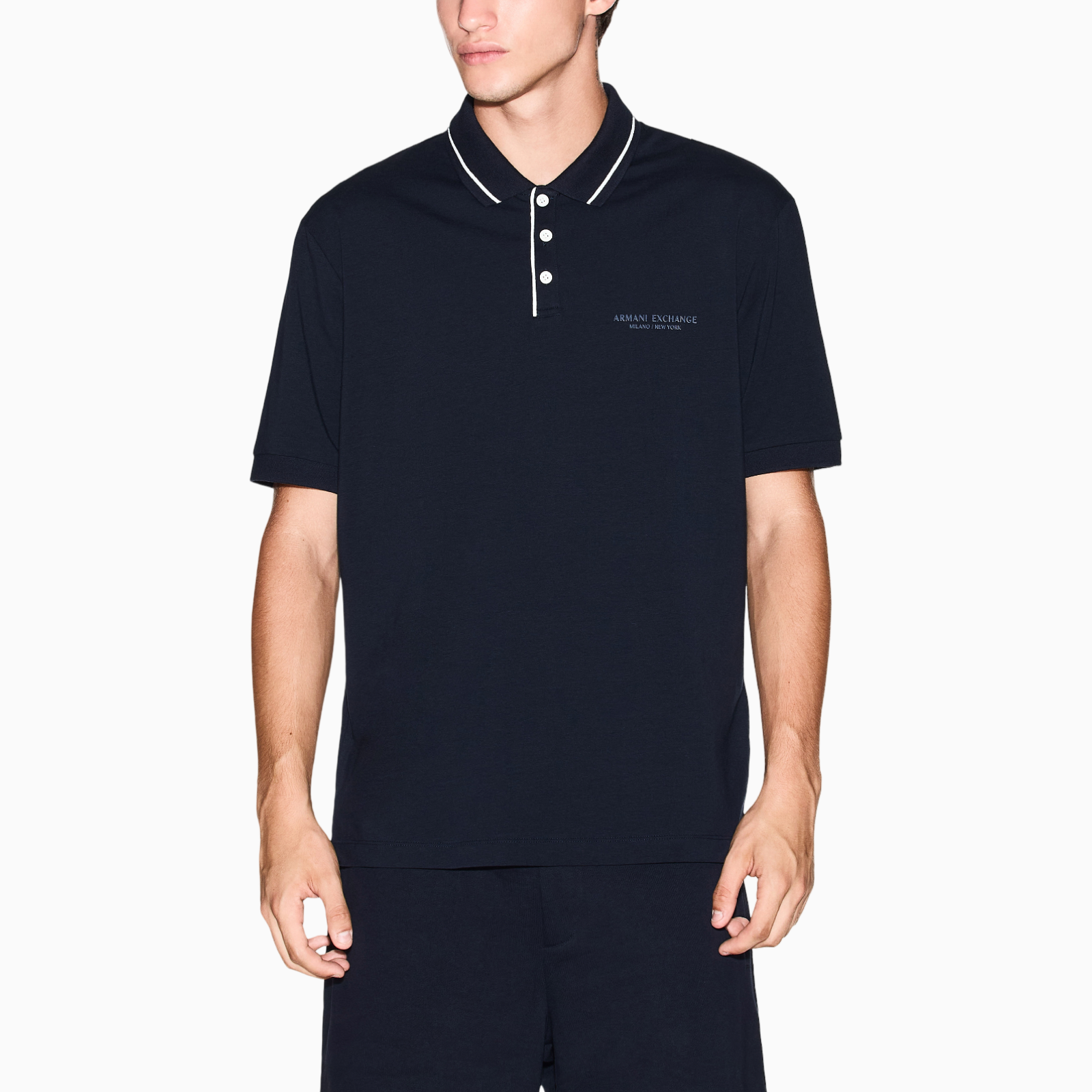 Мъжка тъмно синя поло тениска Armani Exchange Men Polo XM001557 AF10363 UB101 Front View