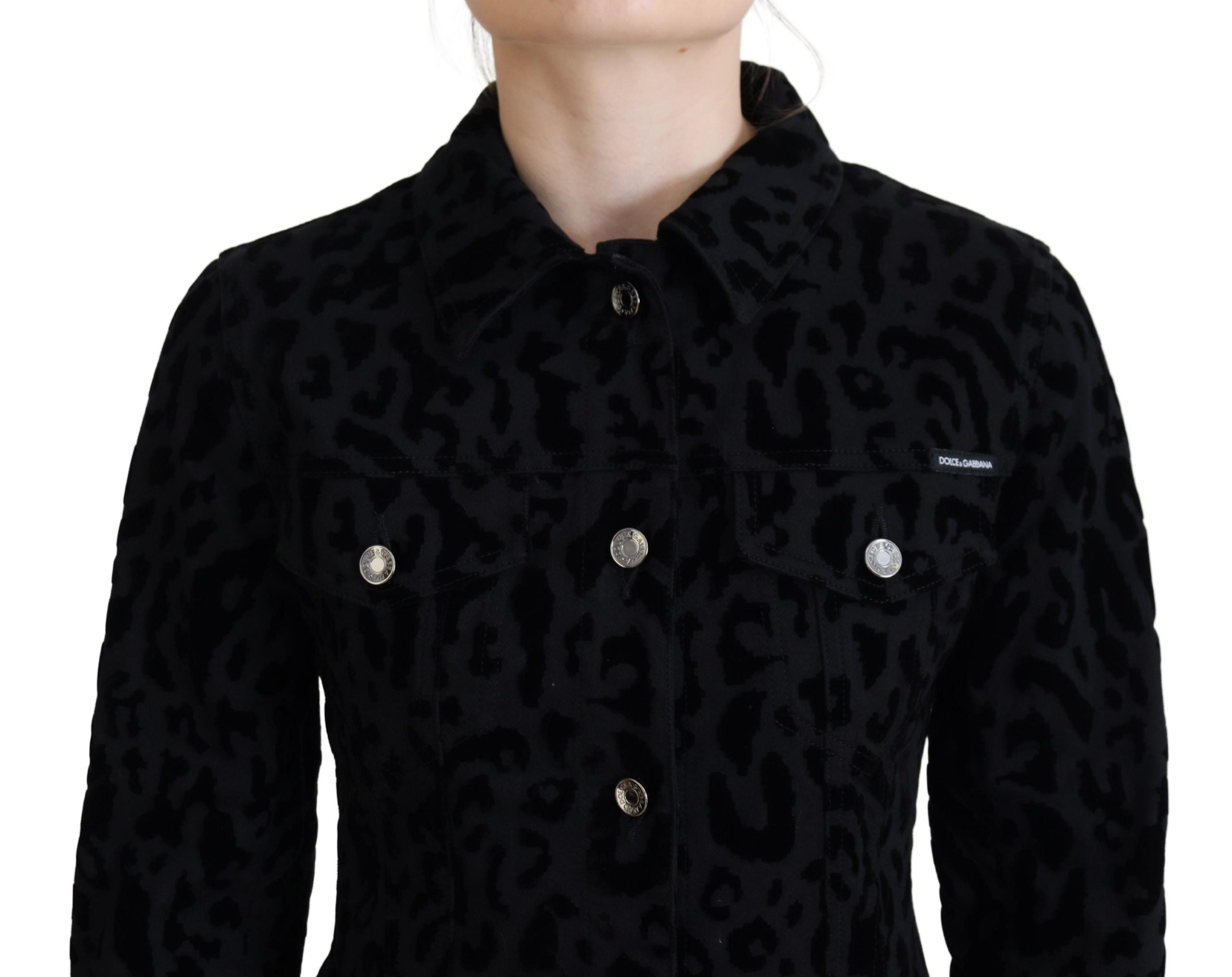 Dolce &amp; Gabbana Chic дънково яке с леопард