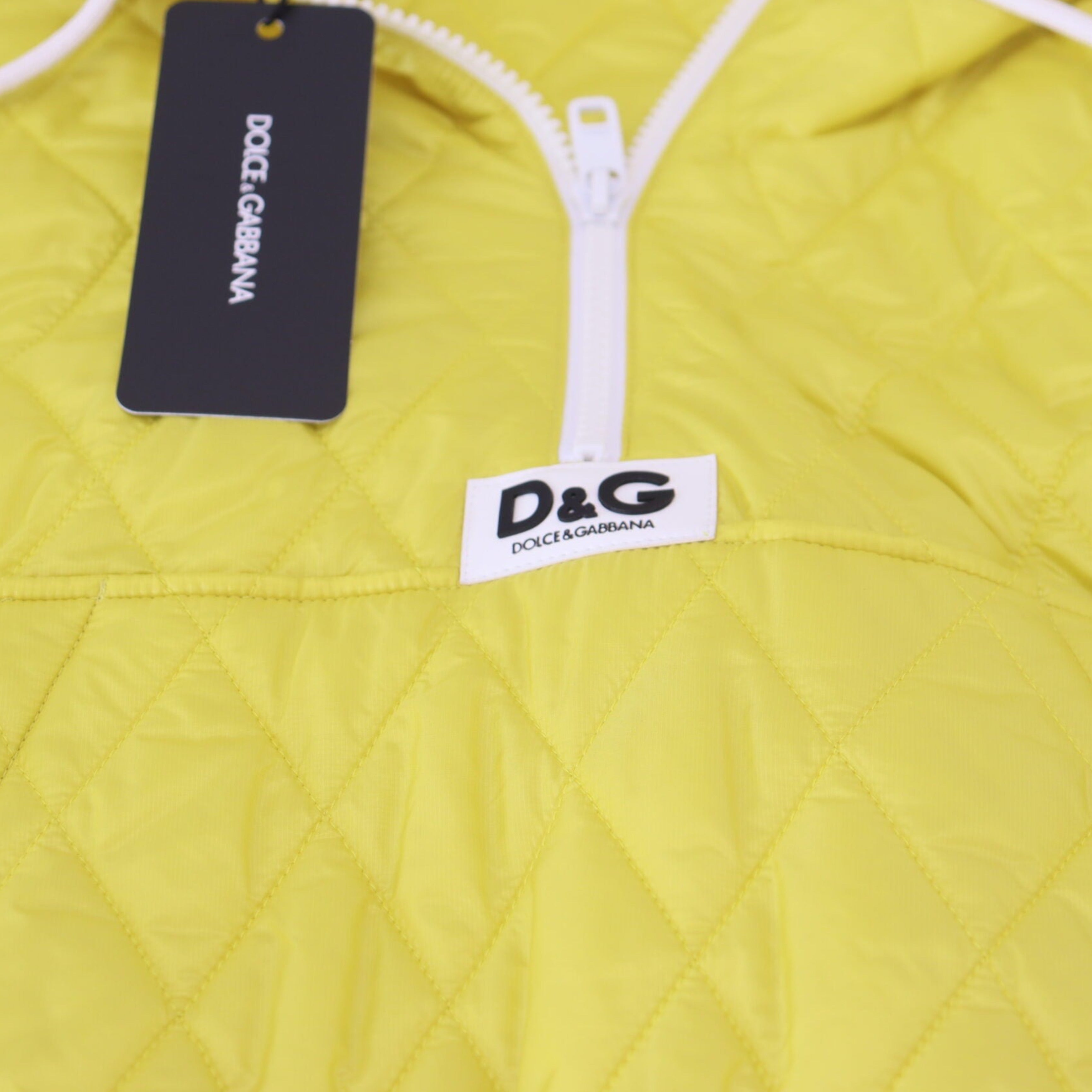 Дамскол луксозно яке тип анорак в жълто с качулка DOLCE & GABBANA Women’s Luxury Yellow Hooded Jacket