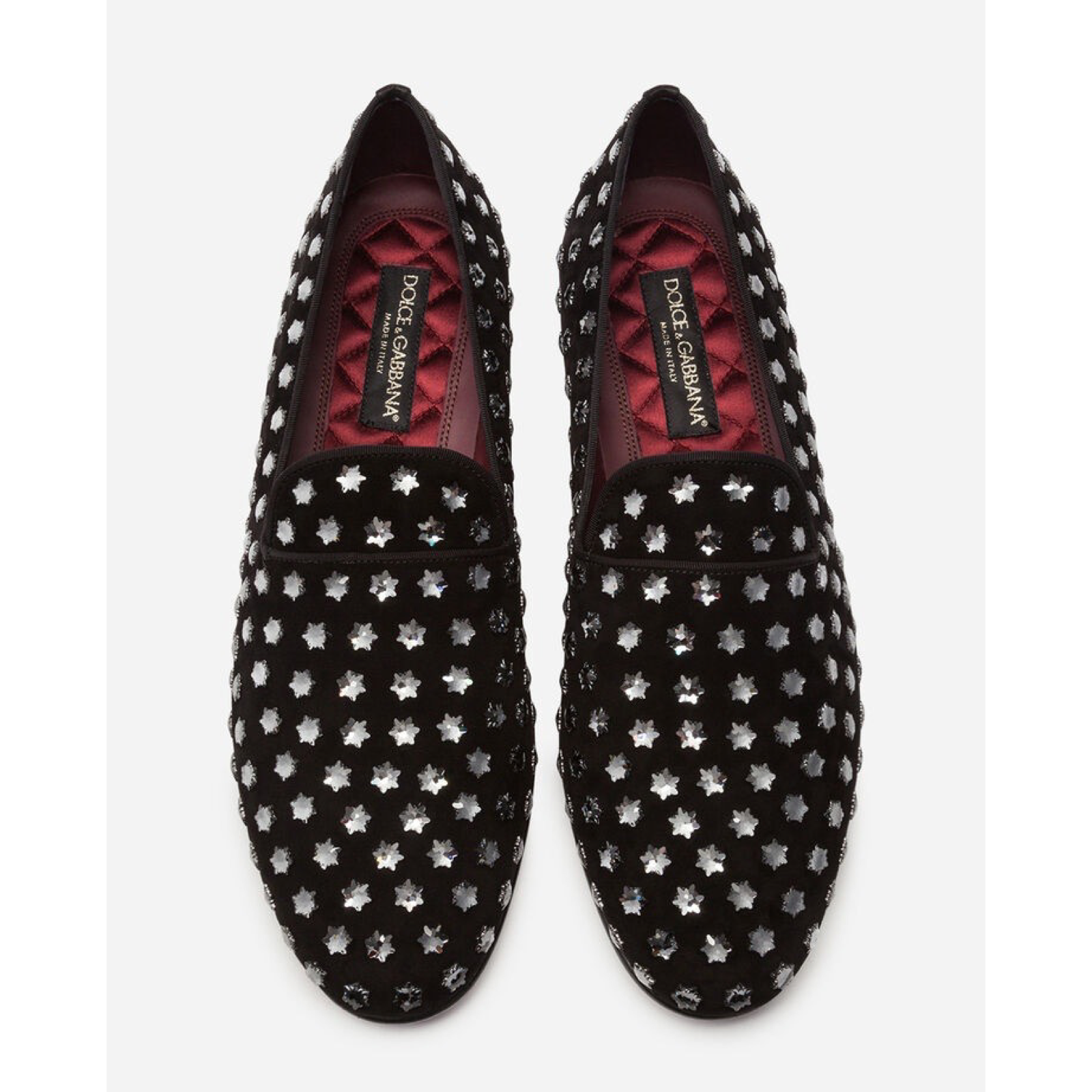 Мъжки мокасини Dolce & Gabbana Crystal Embellished Men Loafers Top View