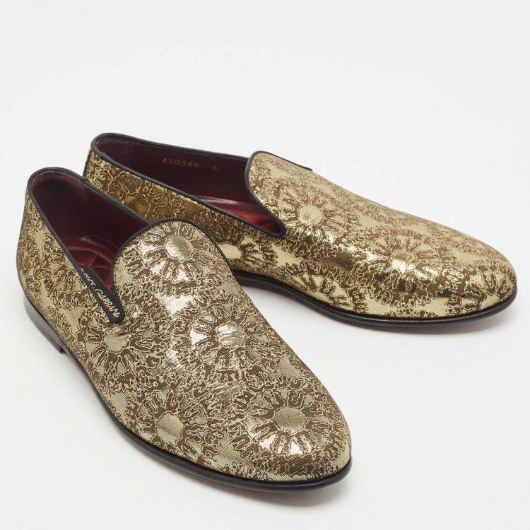 Мъжки мокасини Men’s jacquard loafers Dolce & Gabbana A50148 AU345 80997 Gold