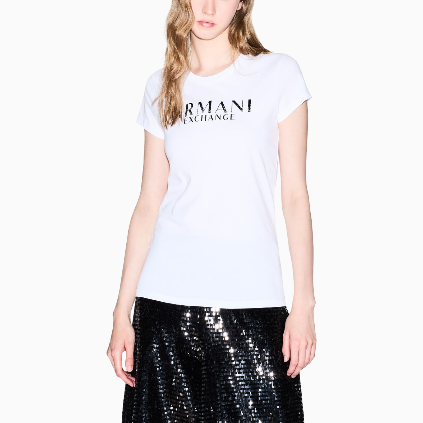 Дамска бяла тениска Armani Exchange Women T-shirt XW001351 AF17172 Front View