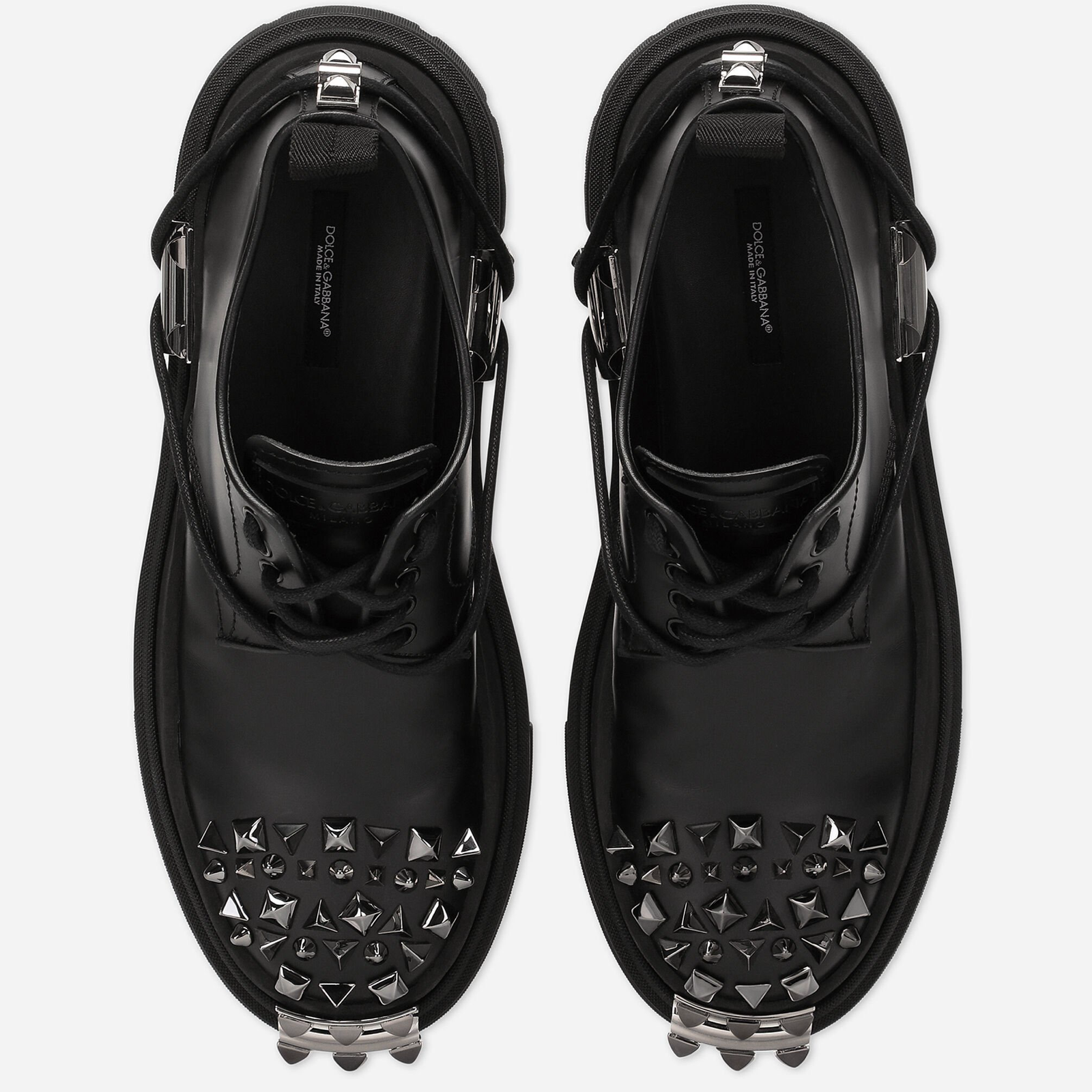 Dolce & Gabbana Studded Hi Trekking Men Derby Shoes Top View