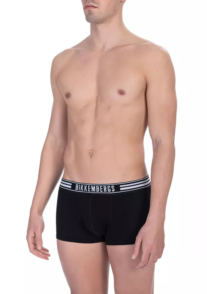 Черен памучен мъжки багажник Bikkembergs