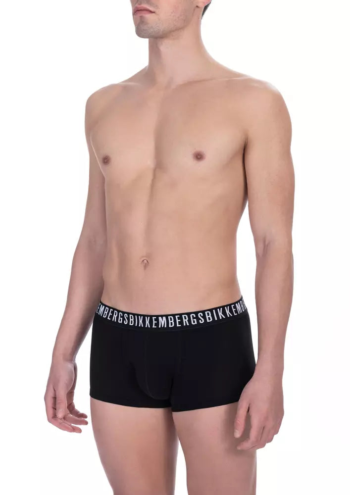 Черен памучен мъжки багажник Bikkembergs