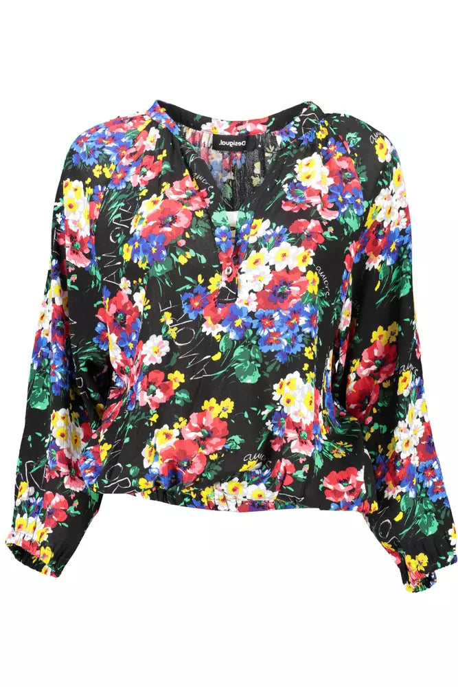 Дамско горнище от черна вискоза Desigual