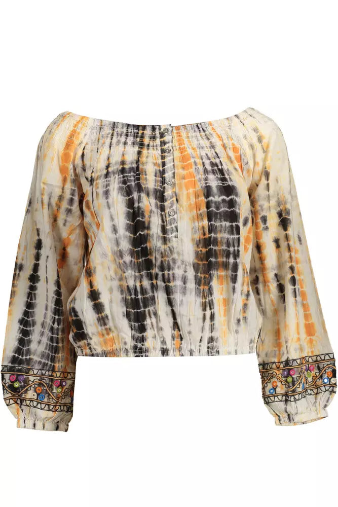 Бежово памучно дамско горнище Desigual
