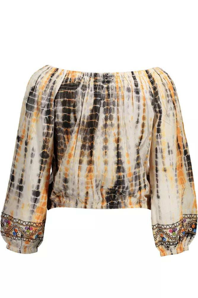 Бежово памучно дамско горнище Desigual
