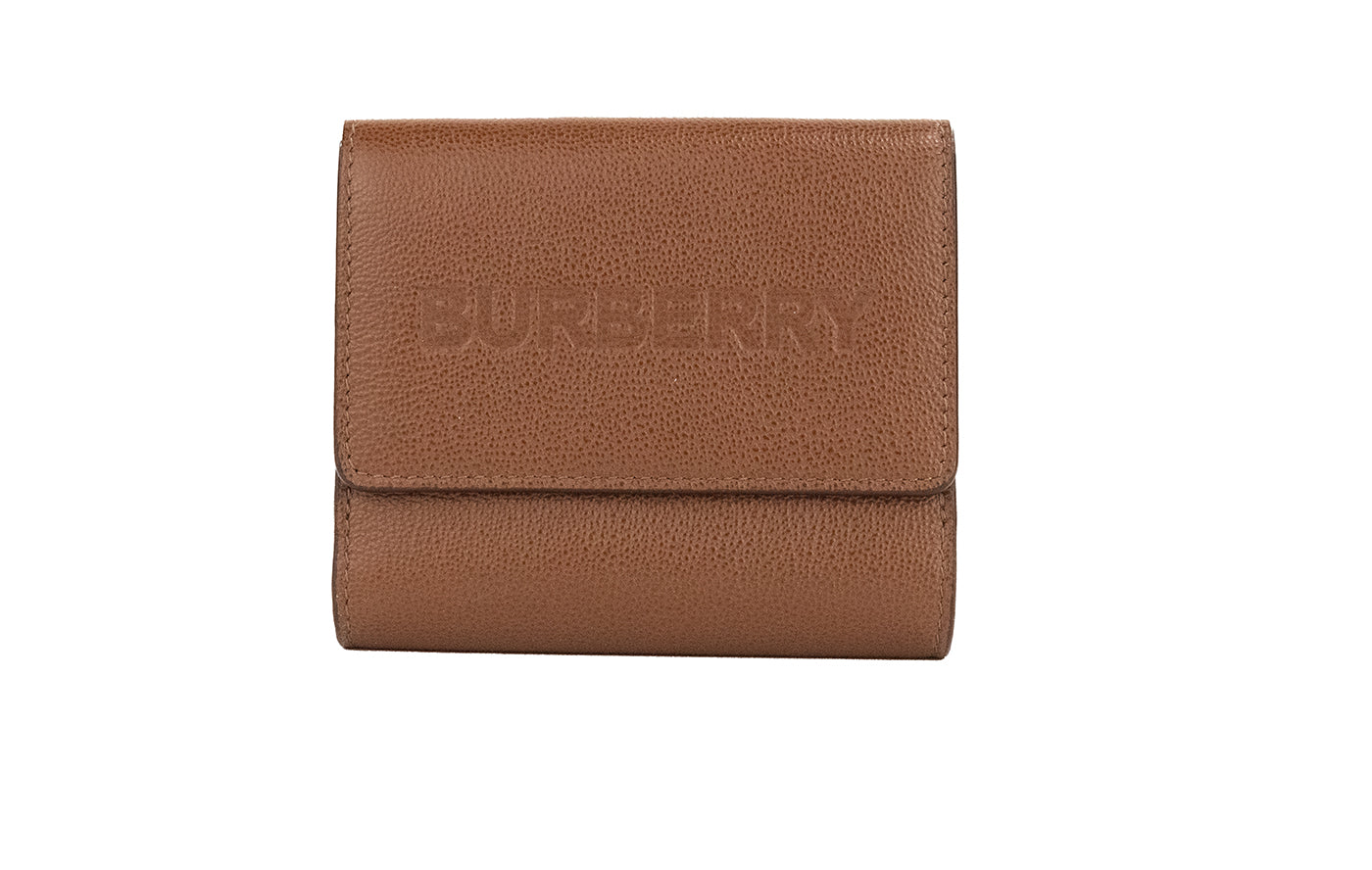 Портфейл Burberry Luna Tan Grained Leather Small Coin Pouch Snap Wallet