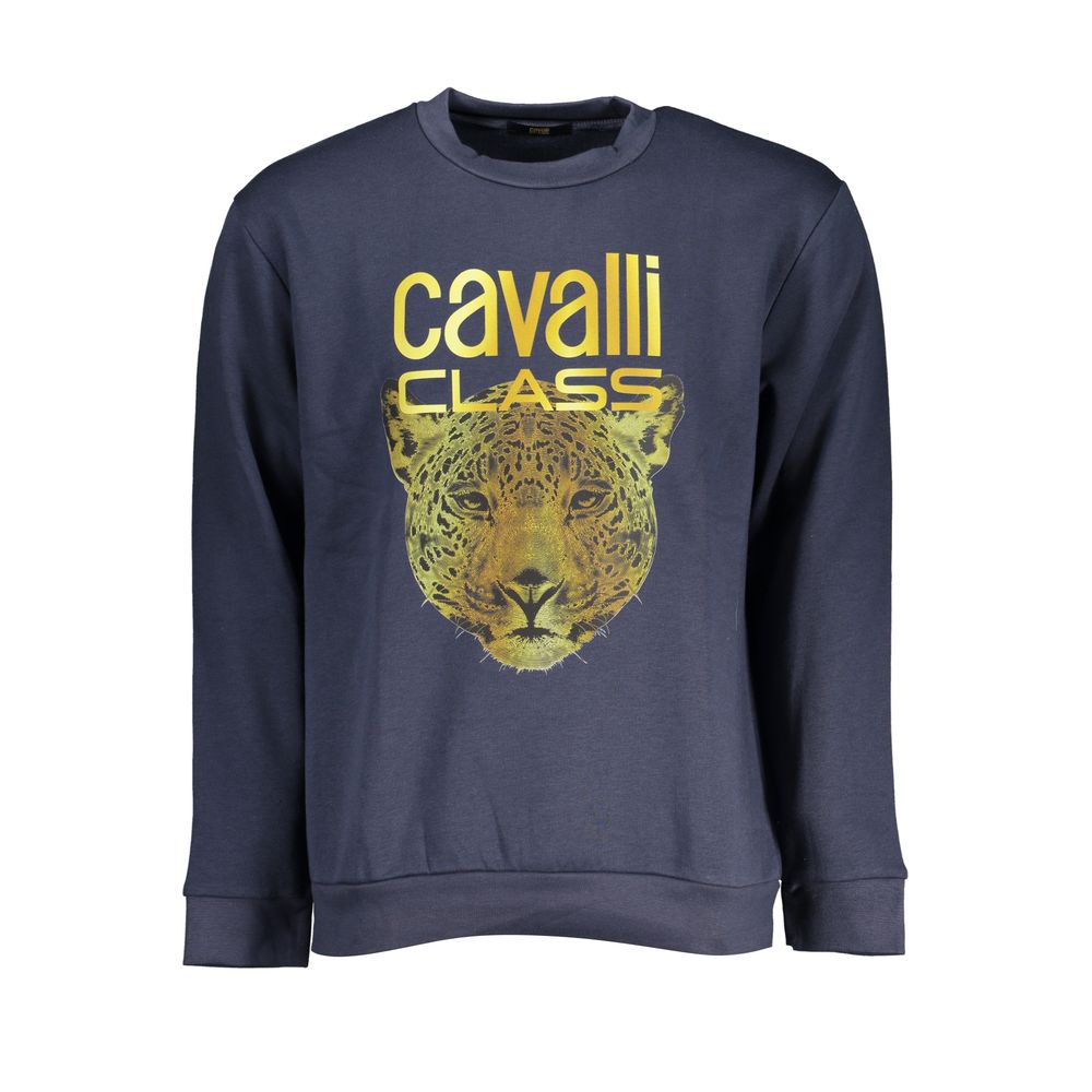 Мъжка памучна блуза Men’s sweatshirt Cavalli Class QXT66B CF062 04926 Dark Blue front view