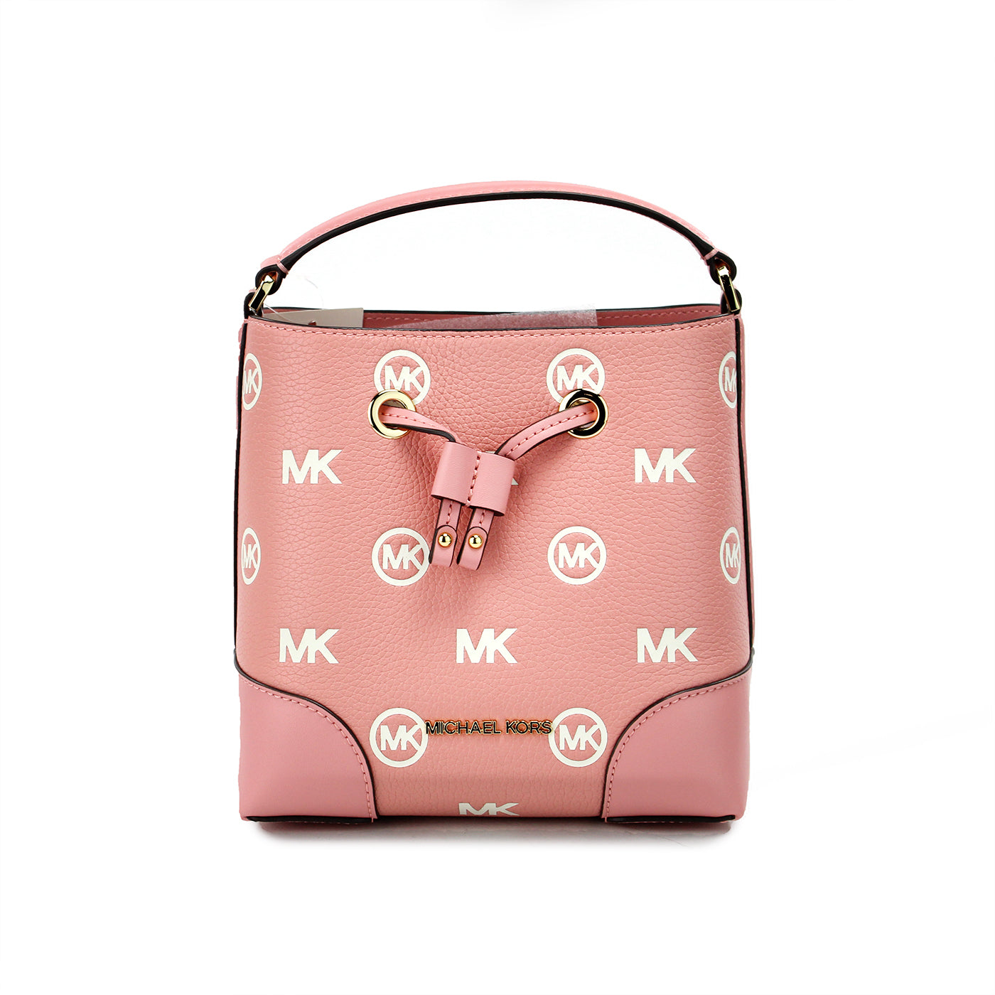 Michael Kors Mercer Малка чантичка с щампован шнур и кофа