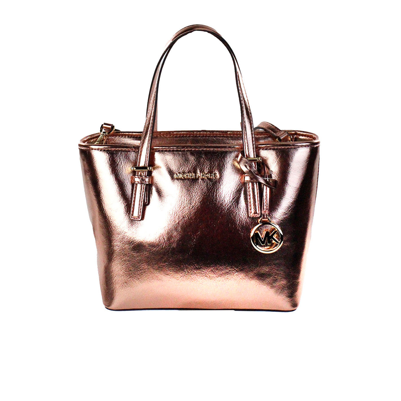 Michael Kors Jet Set Primrose Metallic XS Carryall Top Zip Tote Bag Портмоне