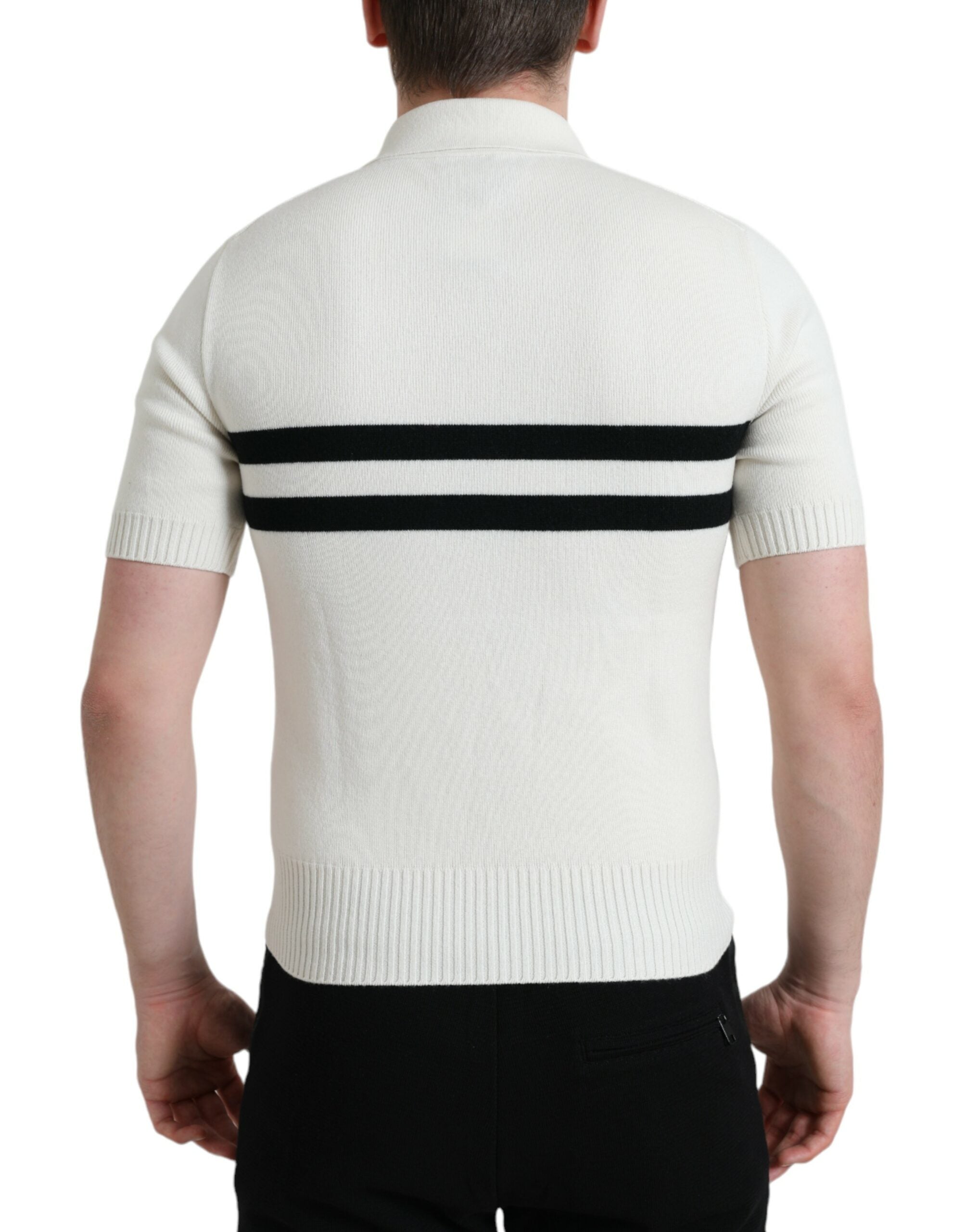 Dolce &amp; Gabbana White DG тениска с яка и яка Henley Shirt