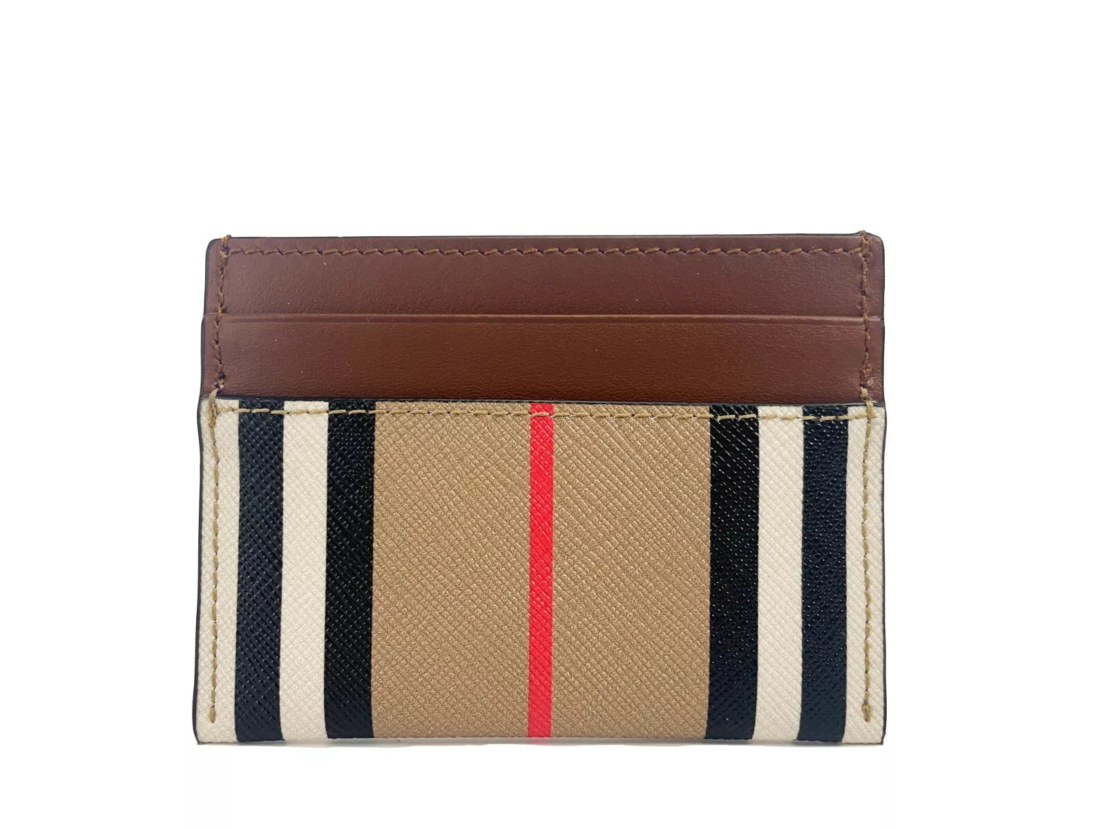Портфейл Burberry Sandon Tan Canvas Check Printed Leather Slim Case Case