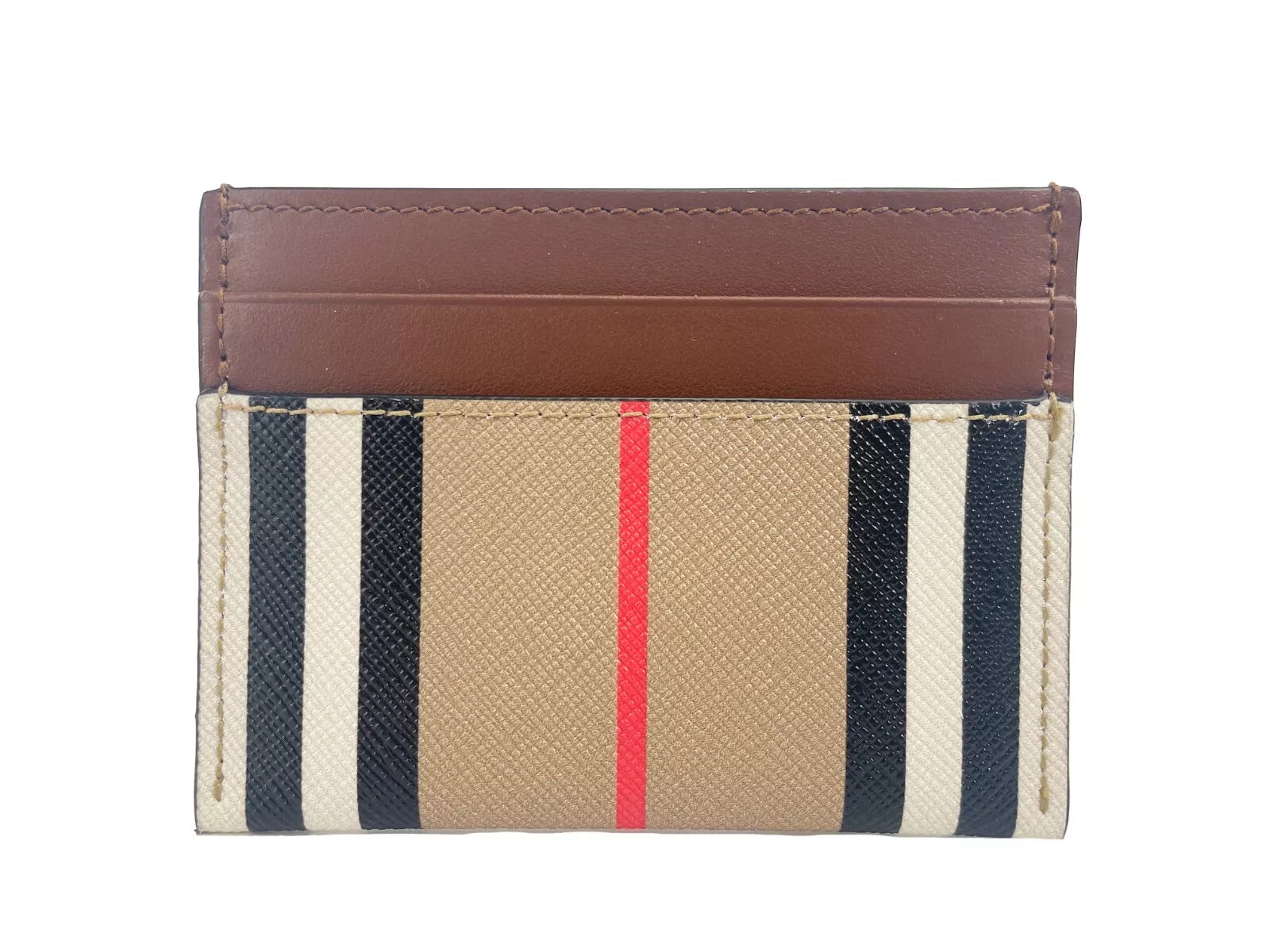 Портфейл Burberry Sandon Tan Canvas Check Printed Leather Slim Case Case