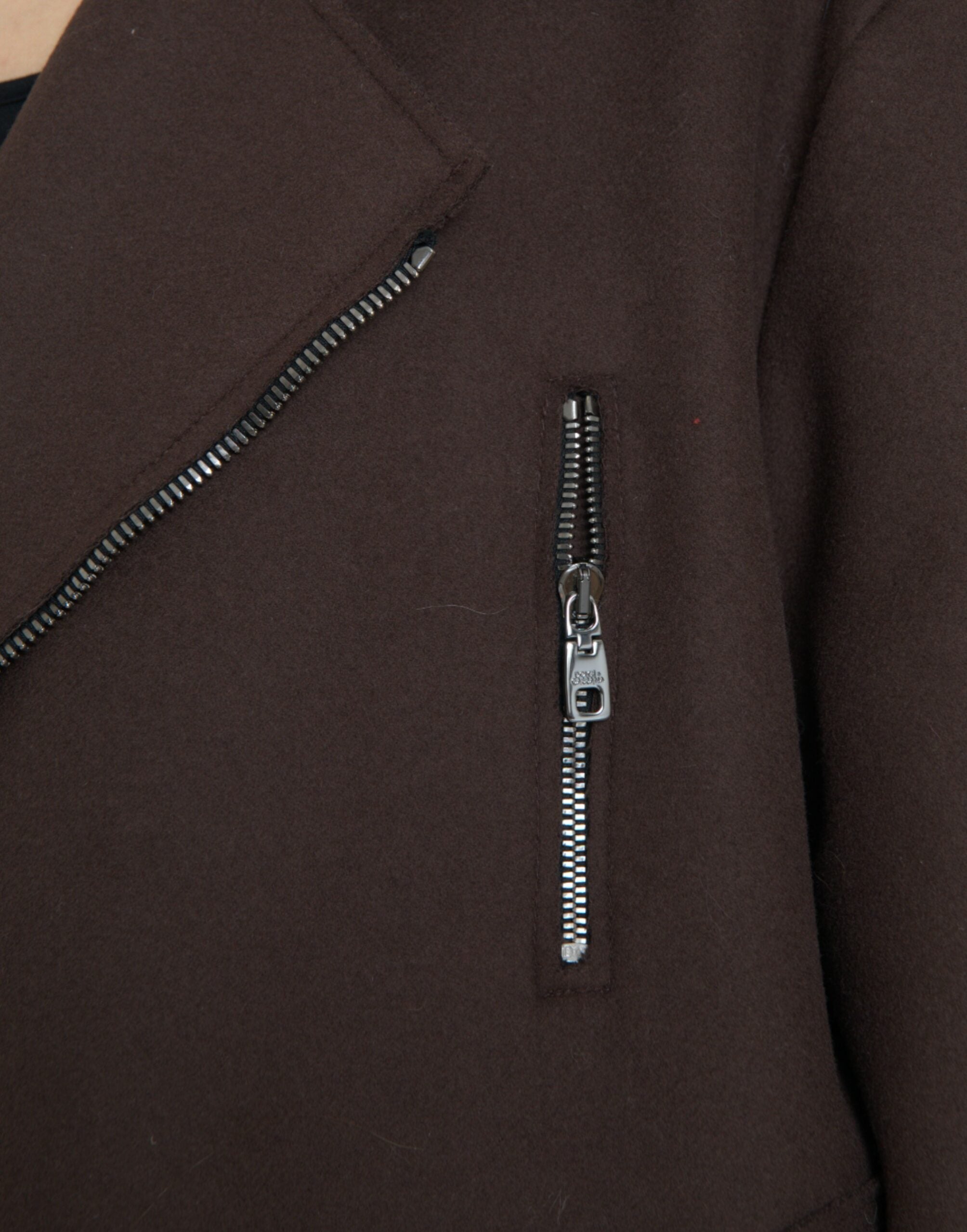 Dolce &amp; Gabbana Кафяво палто Късо мотоциклетско вълнено яке