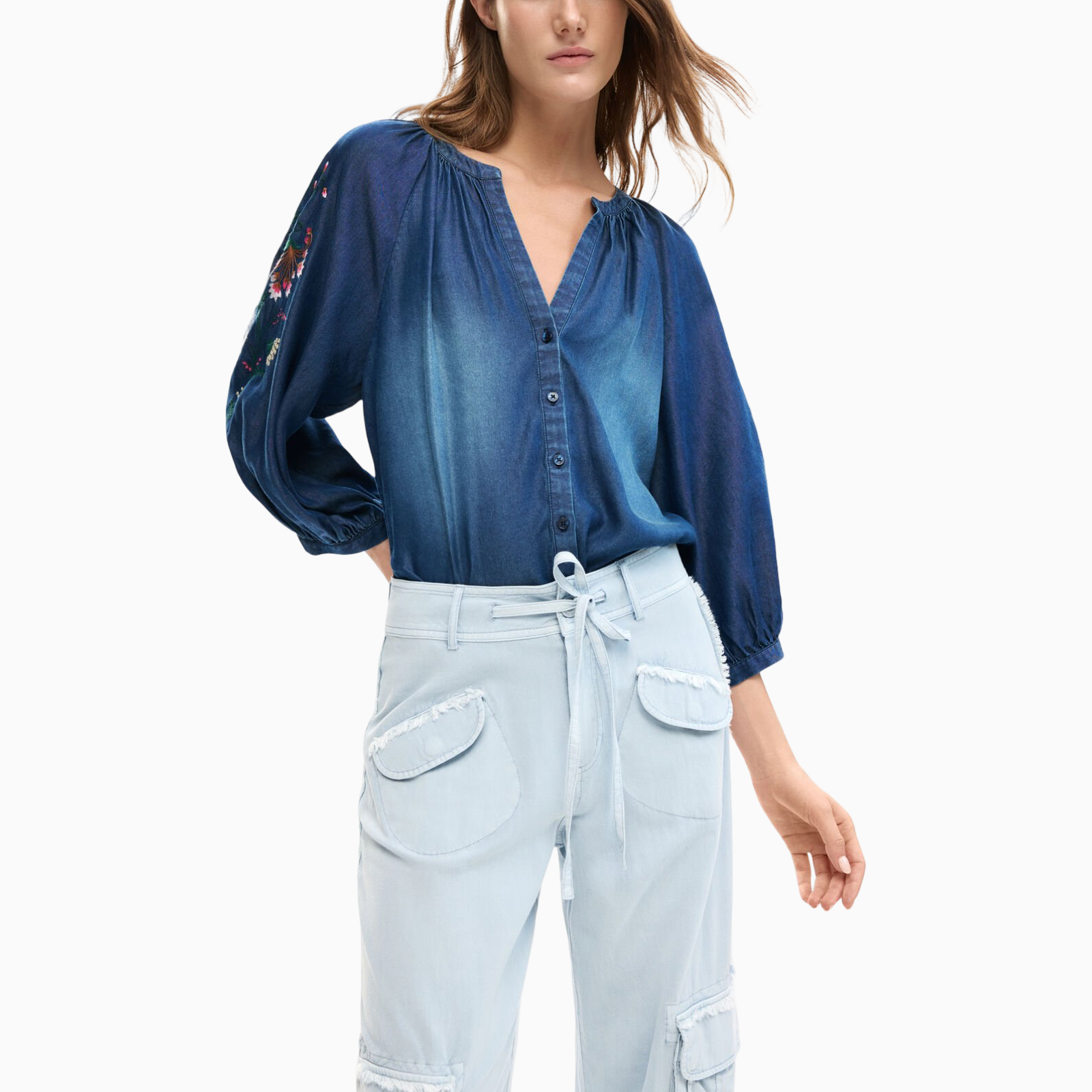 Дамски карго панталон Desigual Women Cargo Pants 26SWPW25 5002 Front View