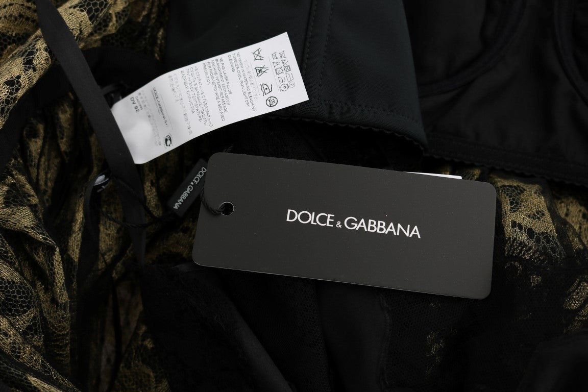 Слънчогледова дантелена кристална макси рокля Dolce &amp; Gabbana