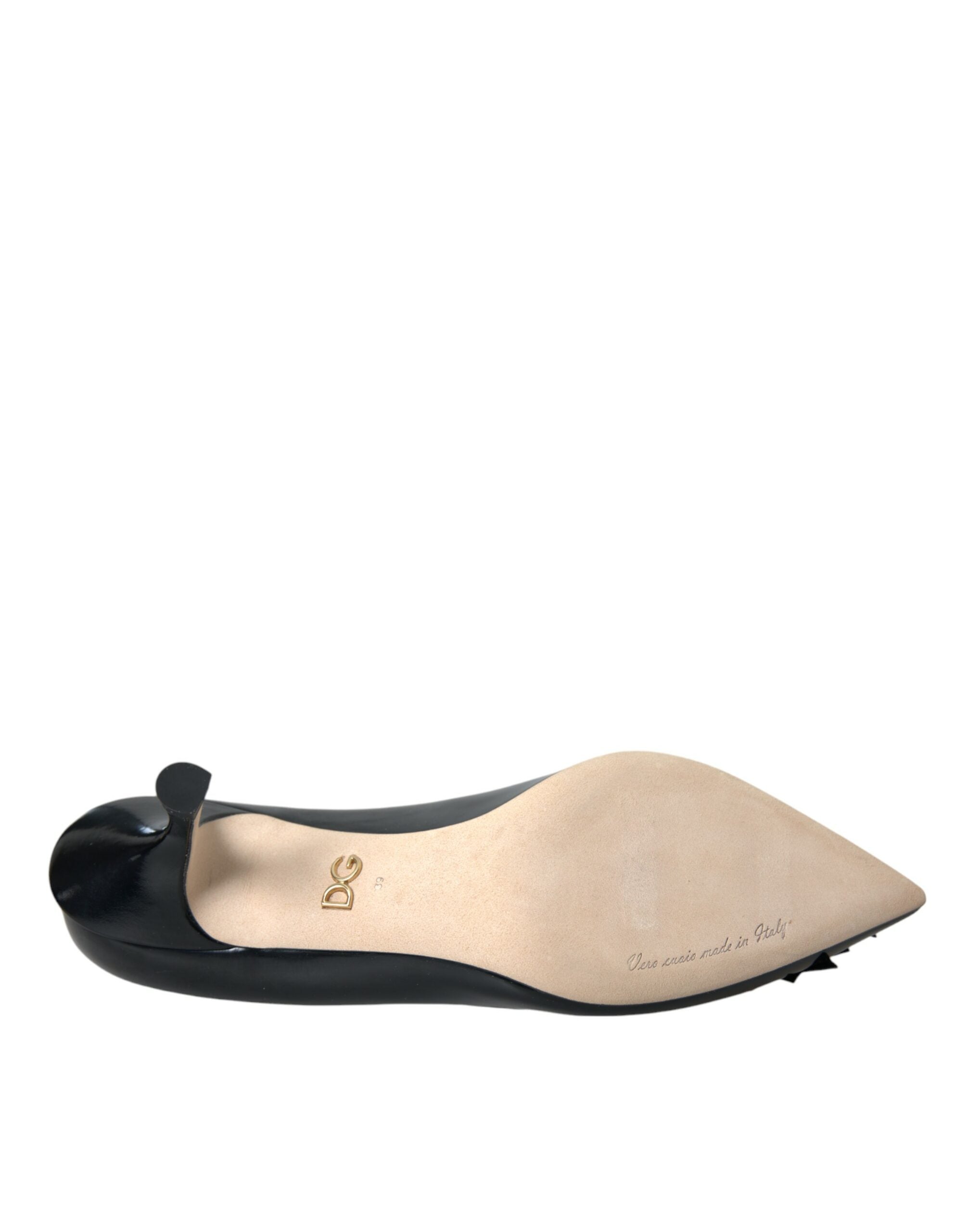 Dolce &amp; Gabbana Черни кожени обувки BOOM Patch Heels Pumps