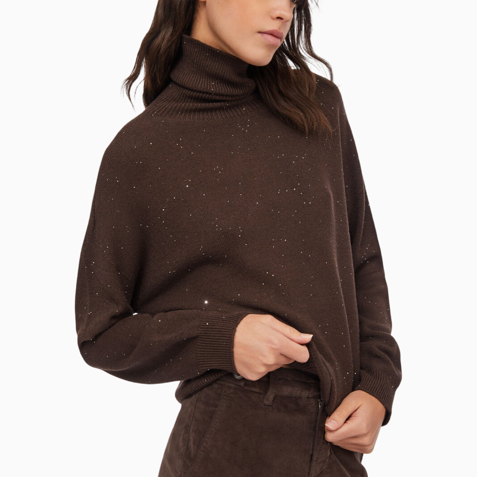 Дамски кафяв пуловер Liu Jo Women Sweater MF5234 MA27R Side View