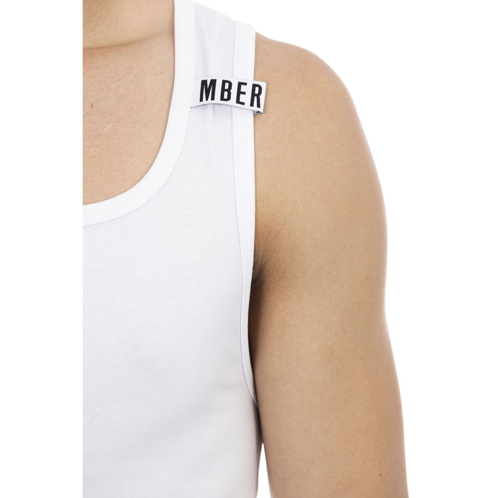 Бял памучен мъжки потник Bikkembergs