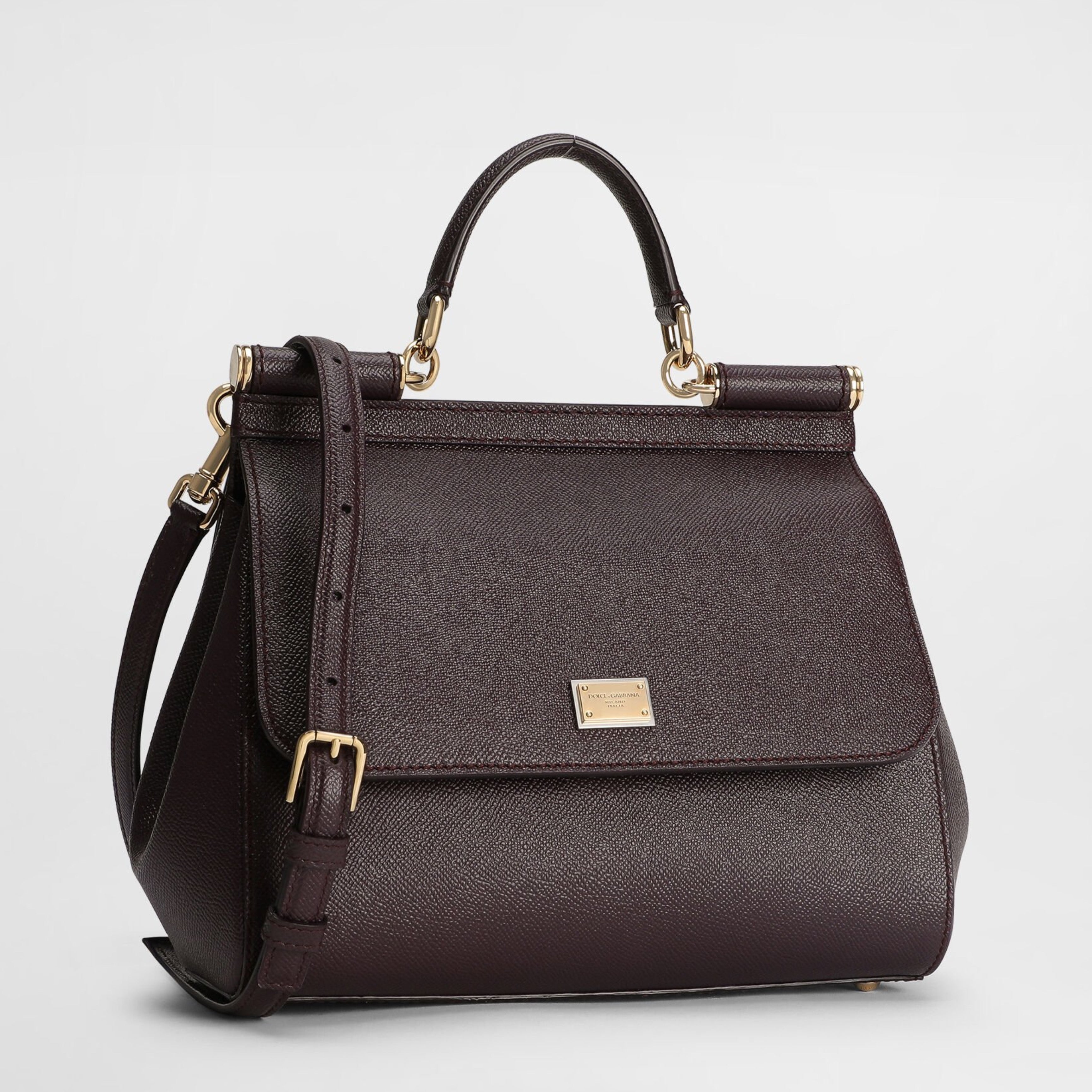 Дамска чанта Women’s handbag Dolce & Gabbana Large Sicily BB6002B10018M073 Bordeaux angled view