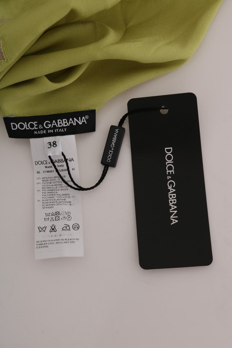 Dolce &amp; Gabbana Елегантна дантелена копринена блуза на цветя