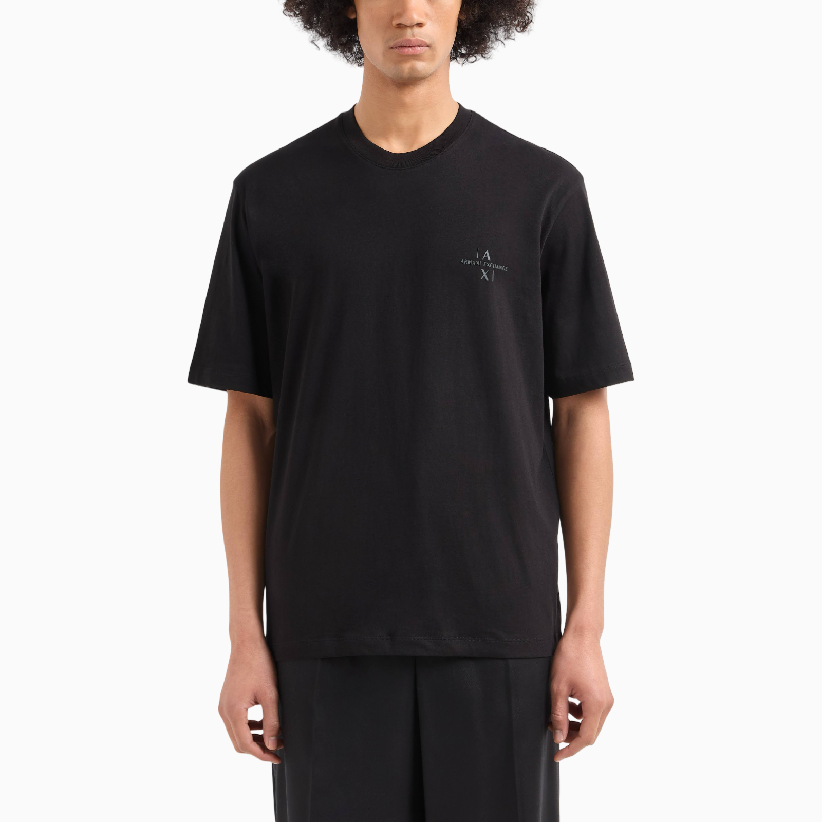 Мъжка черна тениска Armani Exchange Men T-shirt XM000763 AF12308 Front View