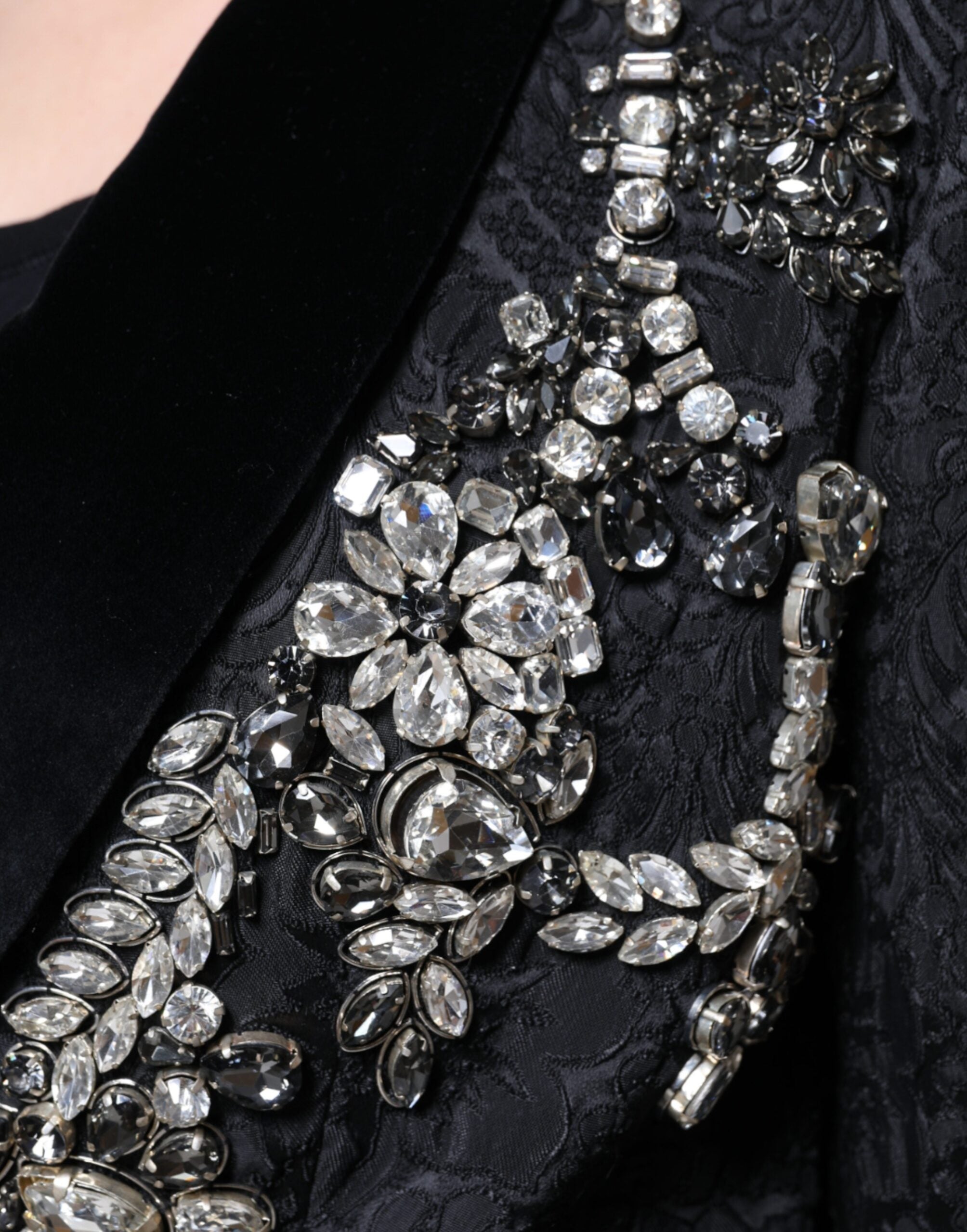 Dolce & Gabbana Jacquard Crystal Floral Women Blazer