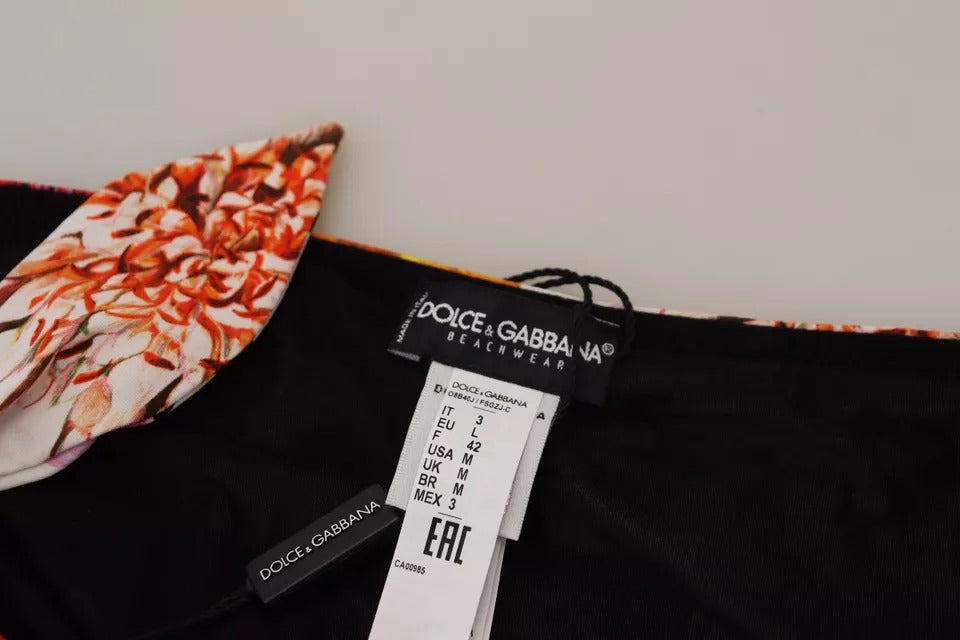 Dolce &amp; Gabbana Черен бански костюм с флорален принт Бански костюм с долна част