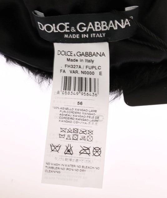 Dolce &amp; Gabbana Елегантна черна шапка Xiangao с кожена шапка