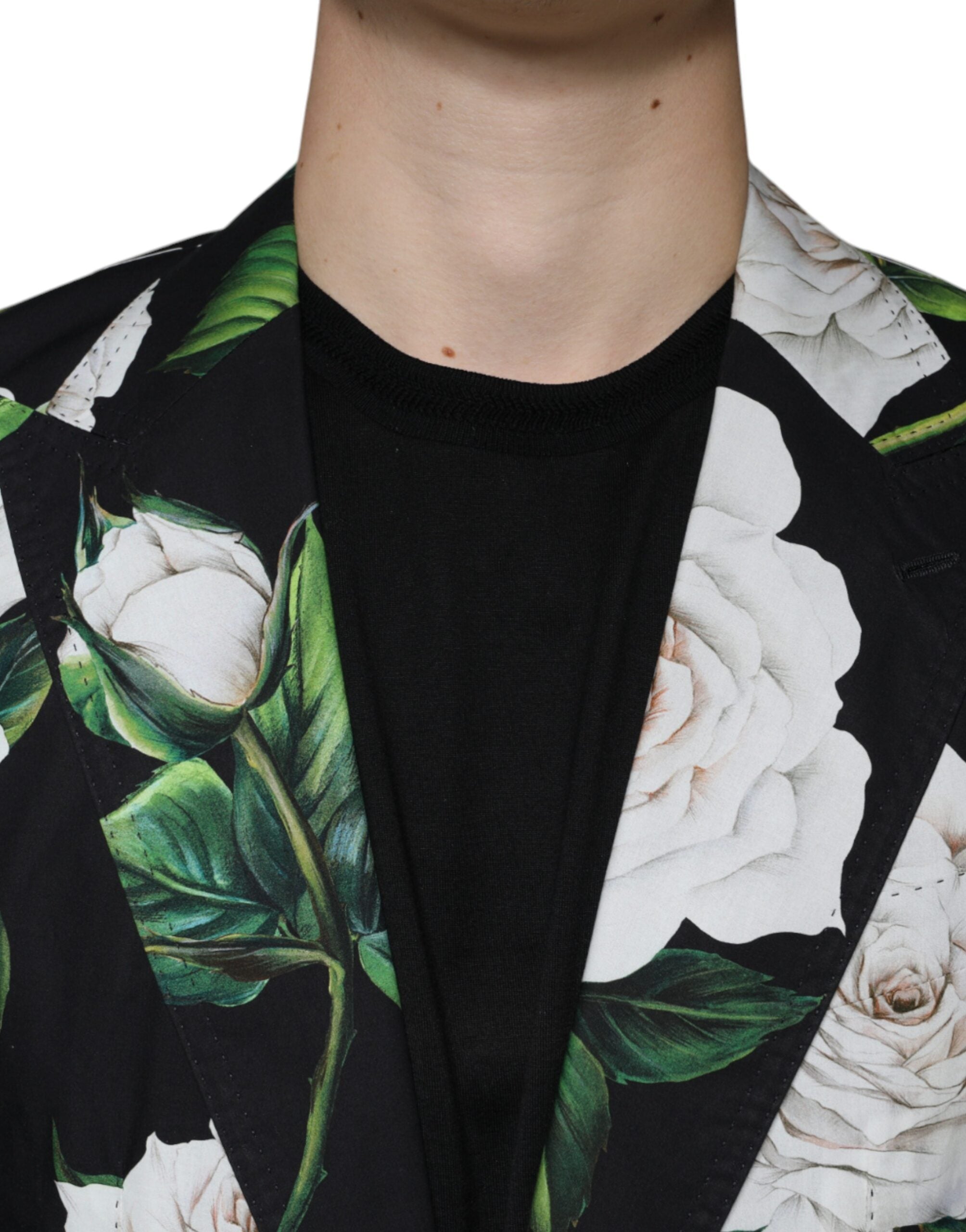 Официален мъжки костюм от 2 части Dolce &amp; Gabbana Black Rose Cotton