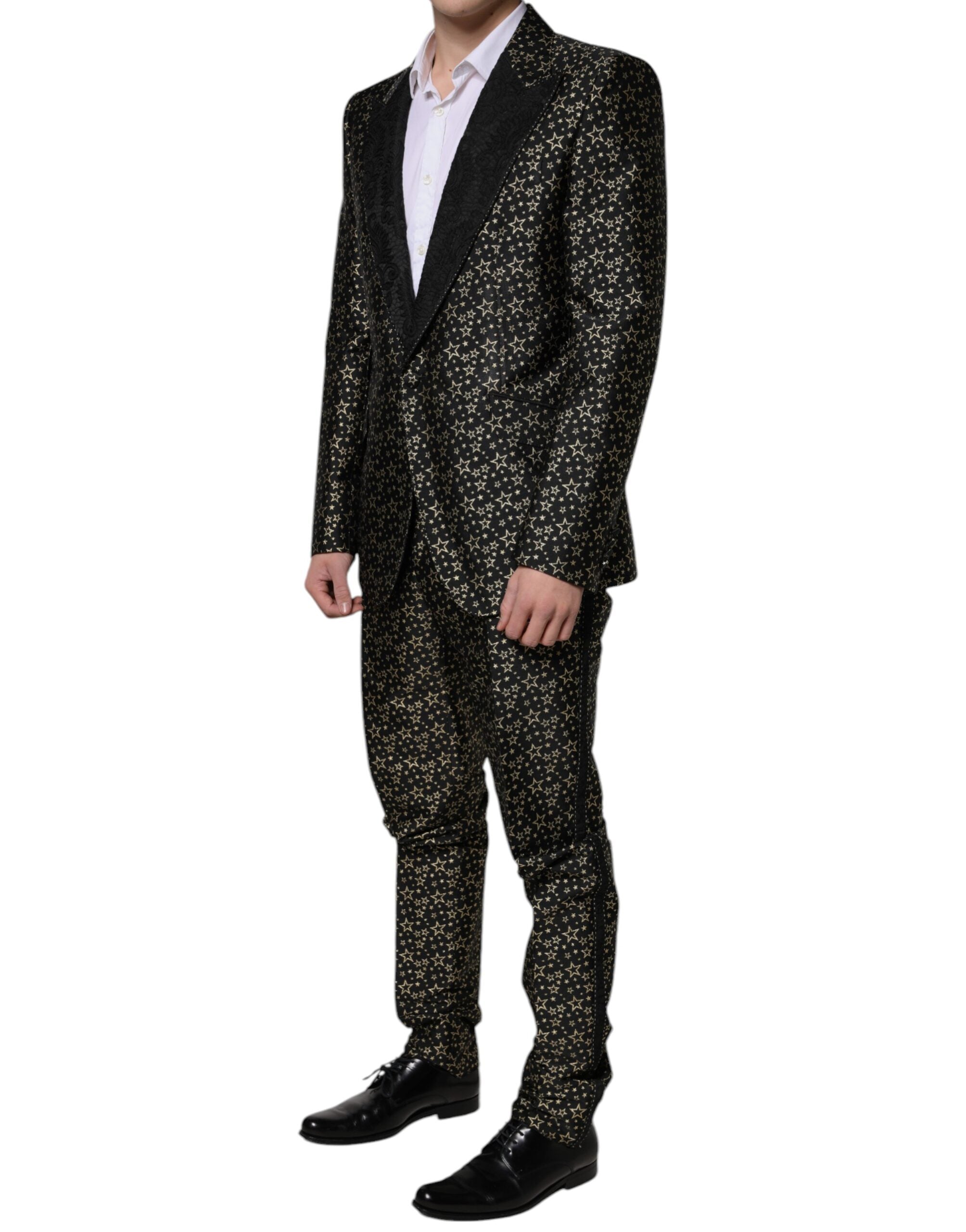 Dolce &amp; Gabbana Black Stars Jacquard SICILIA костюм от 2 части