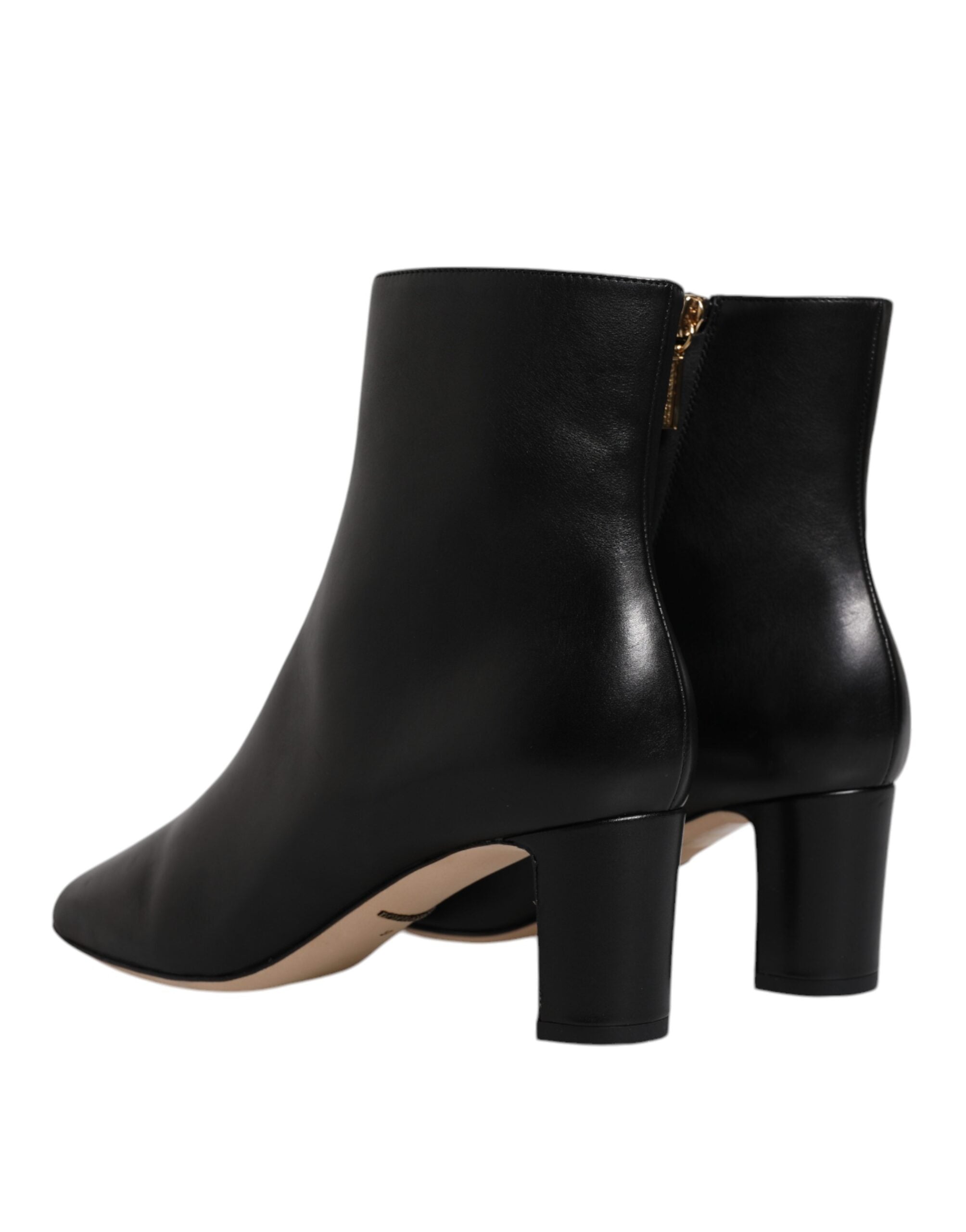 Dolce &amp; Gabbana Black Jackie кожени ботуши до средата на прасеца Обувки
