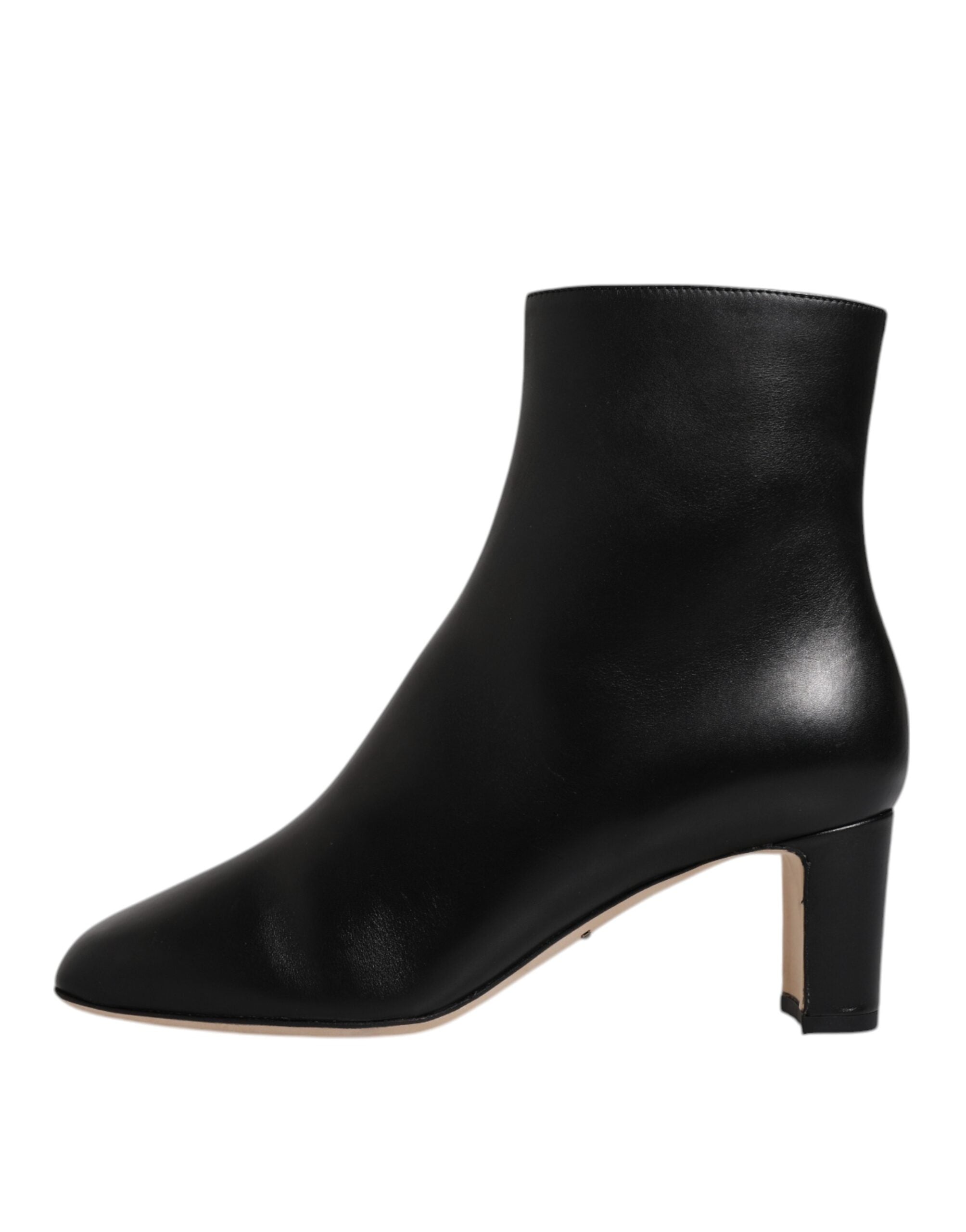 Dolce &amp; Gabbana Black Jackie кожени ботуши до средата на прасеца Обувки
