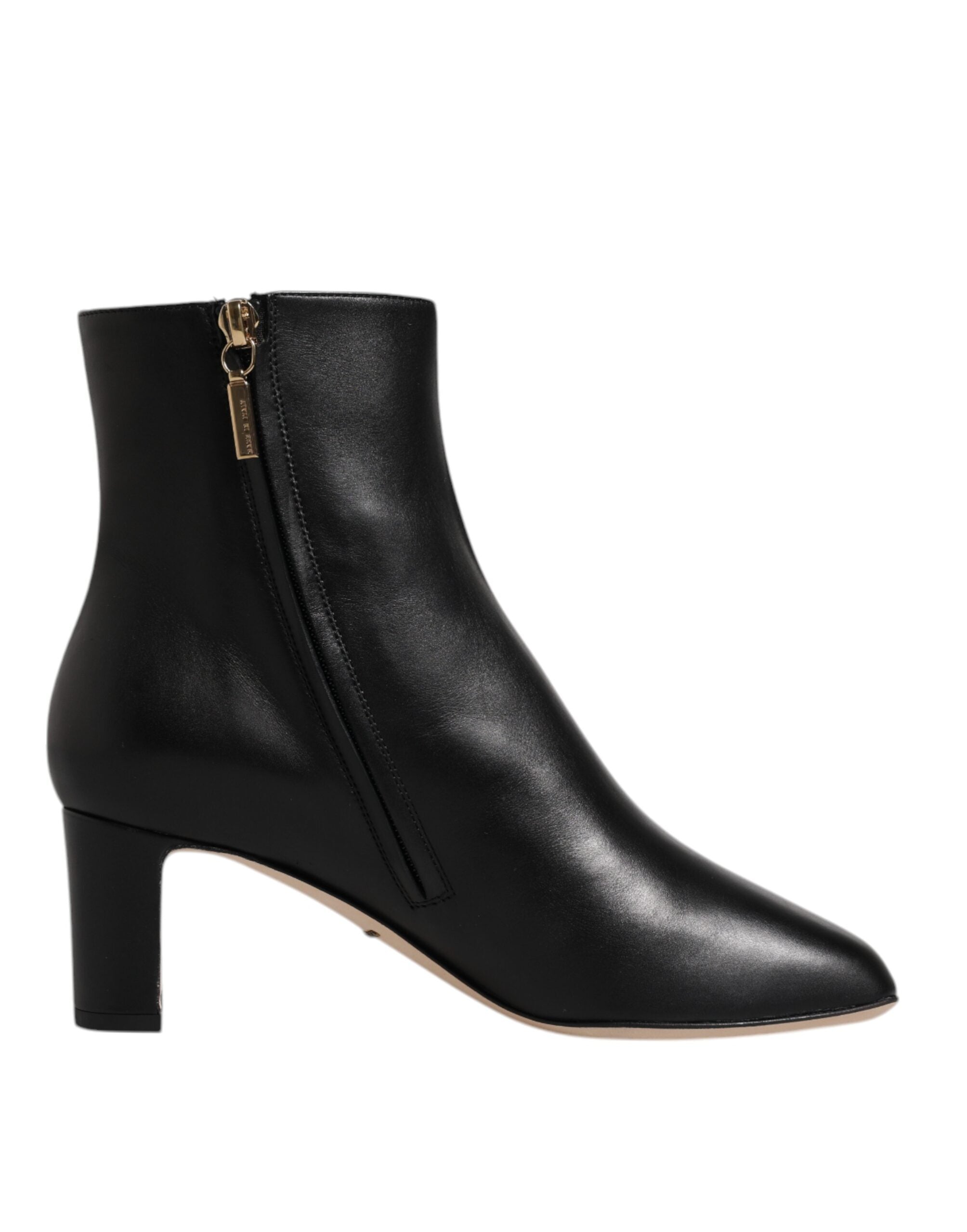 Dolce &amp; Gabbana Black Jackie кожени ботуши до средата на прасеца Обувки