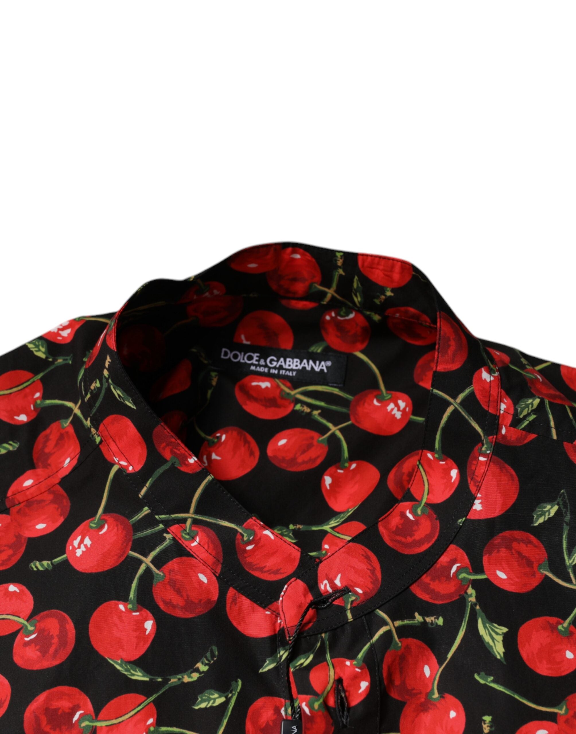 Ежедневна риза Dolce &amp; Gabbana с памучни копчета и черна череша