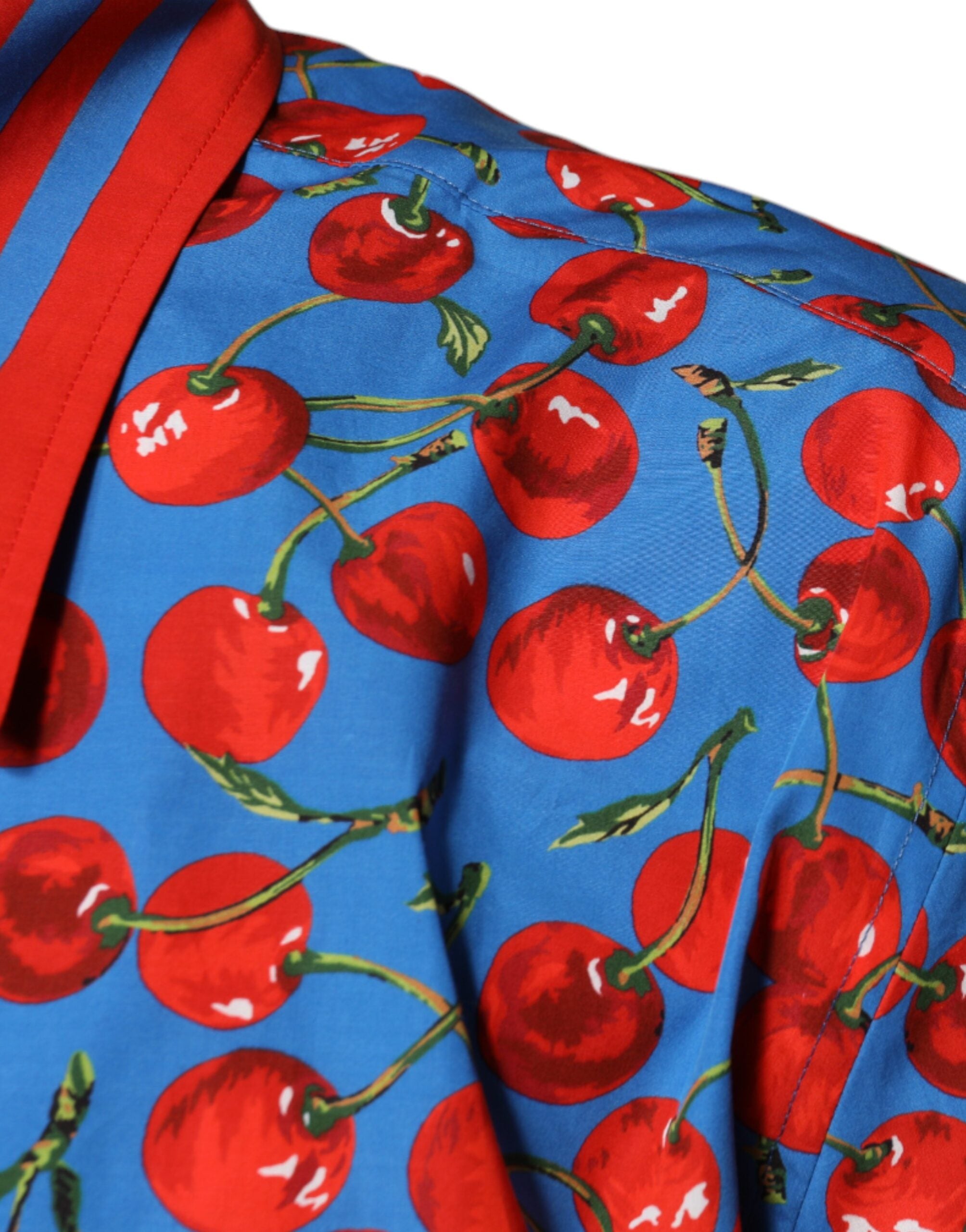 Dolce &amp; Gabbana Blue Cherry памучна ежедневна риза с копчета